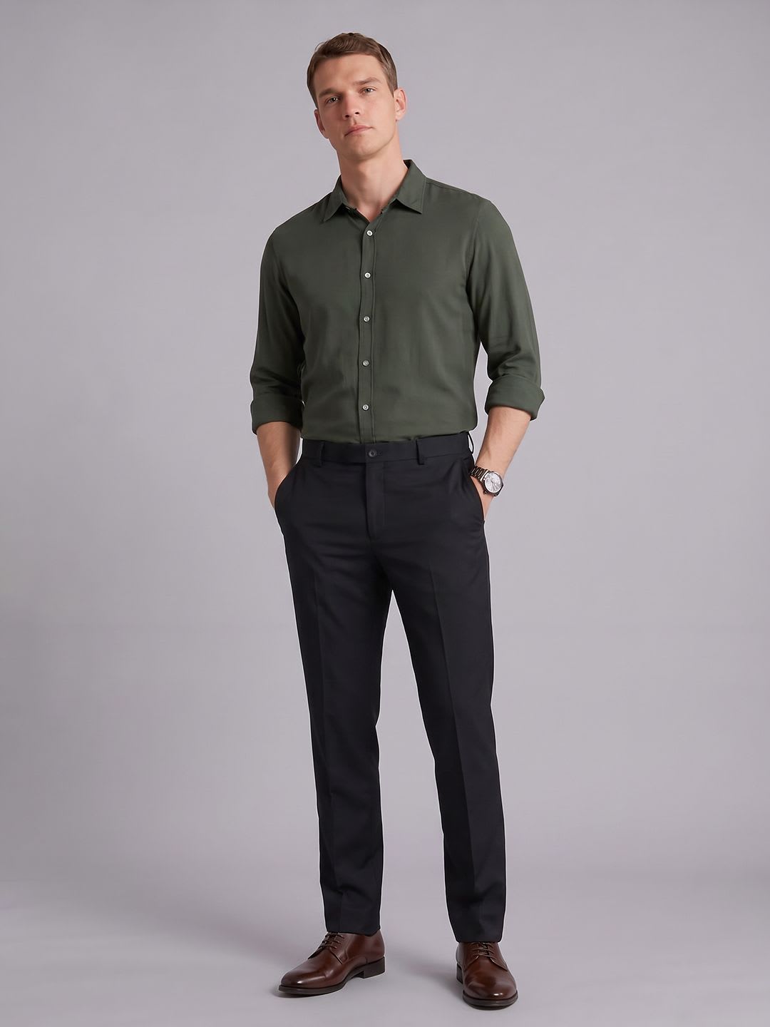 Blackberrys Men Slim Fit Trousers - back view