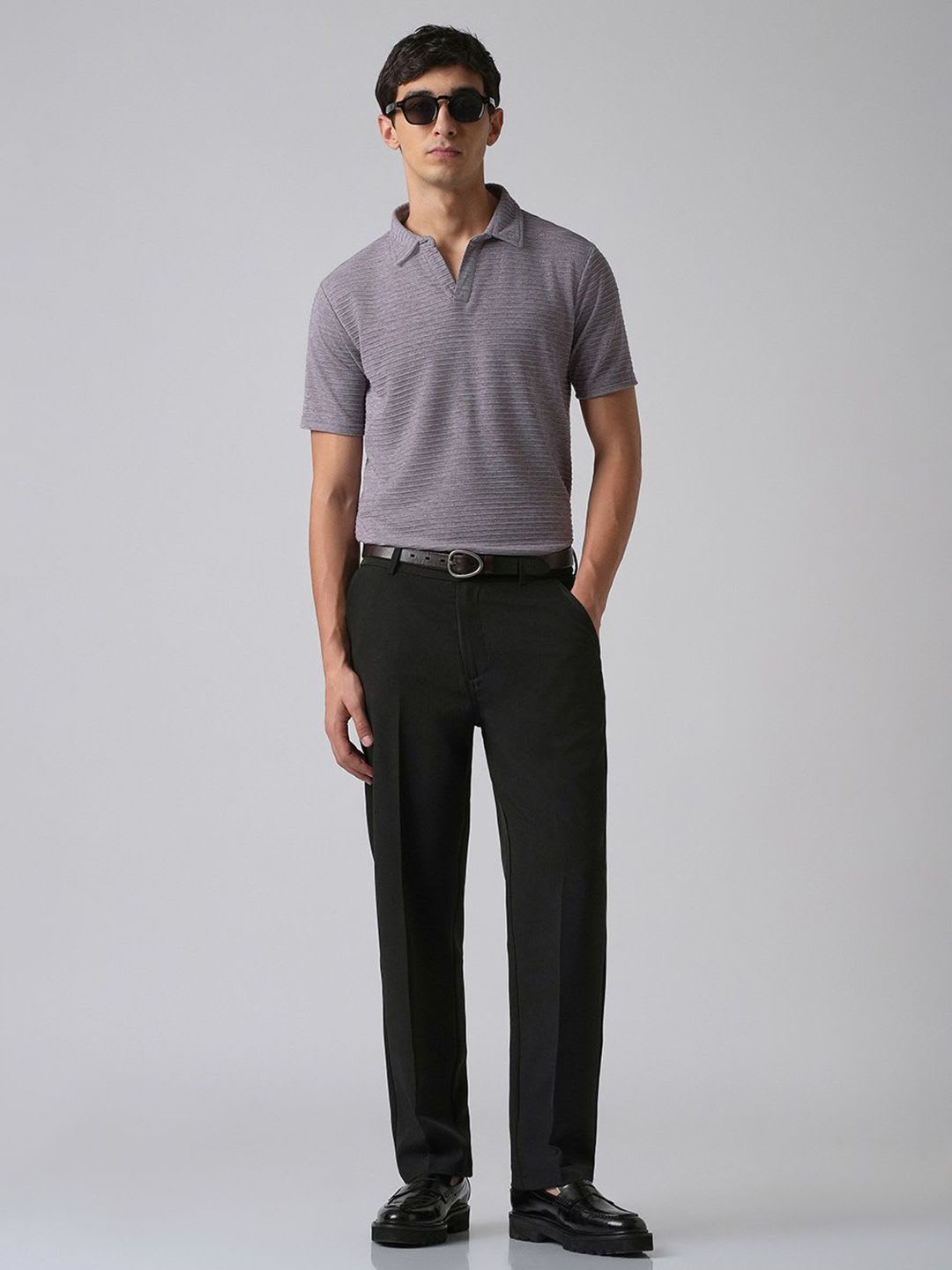 Banana Club Men Black Relaxed Fit Trousers - left view