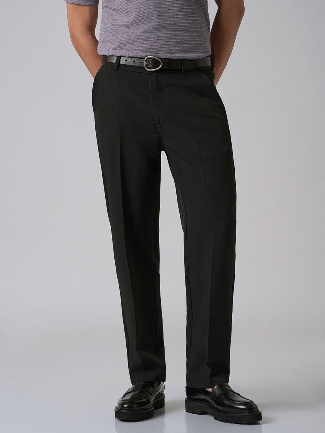 Banana Club Men Black Relaxed Fit Trousers - right view