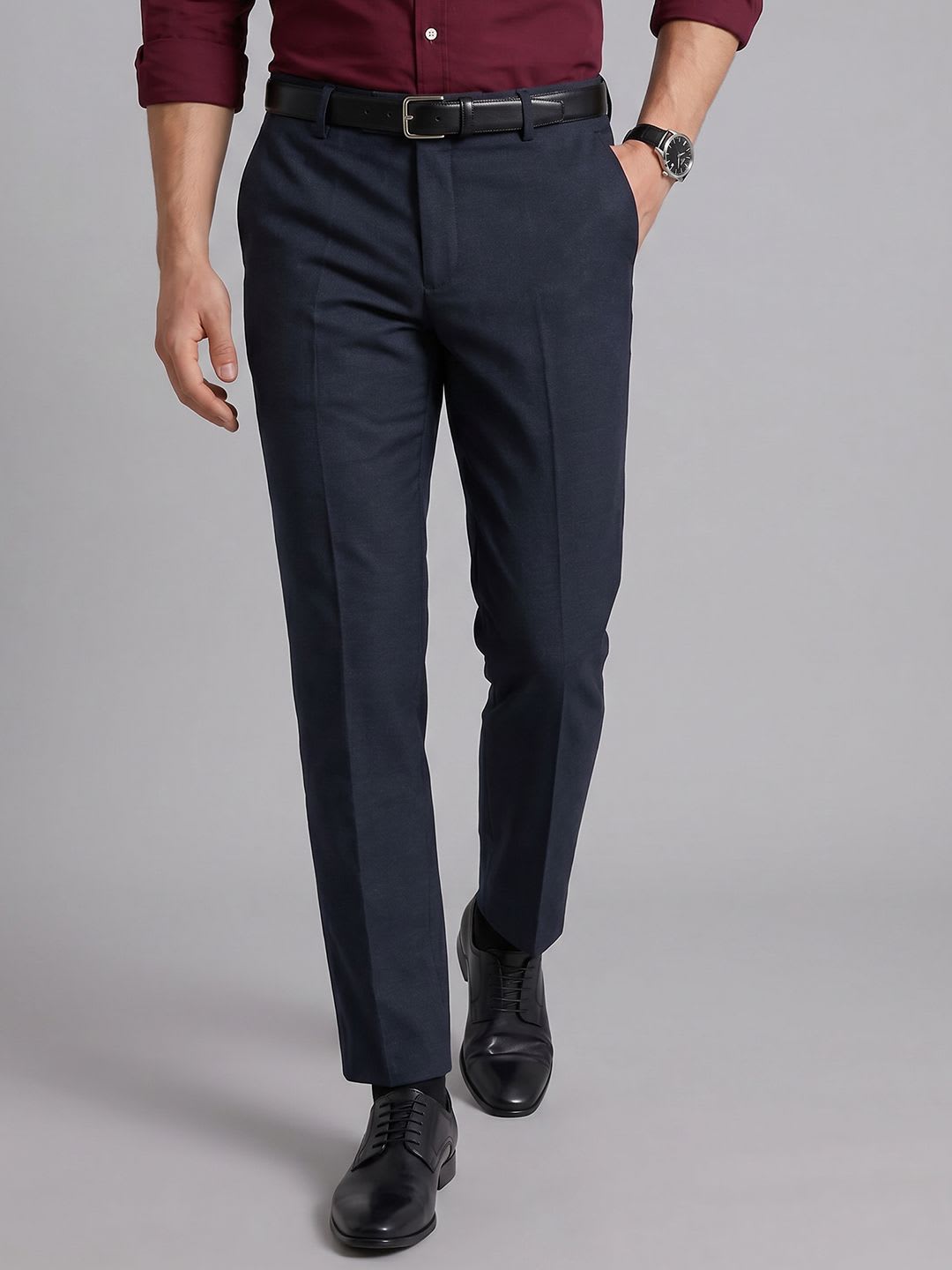 Arrow Men Flat-Front Formal Trousers - default view