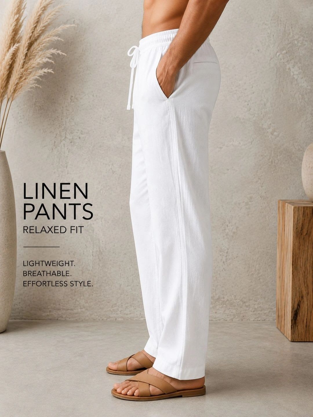 Metronaut Men Relaxed Easy Wash Trousers - back view