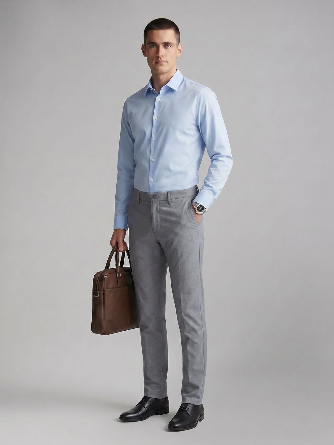 Allen Solly Men Slim Fit Formal Trousers - back view