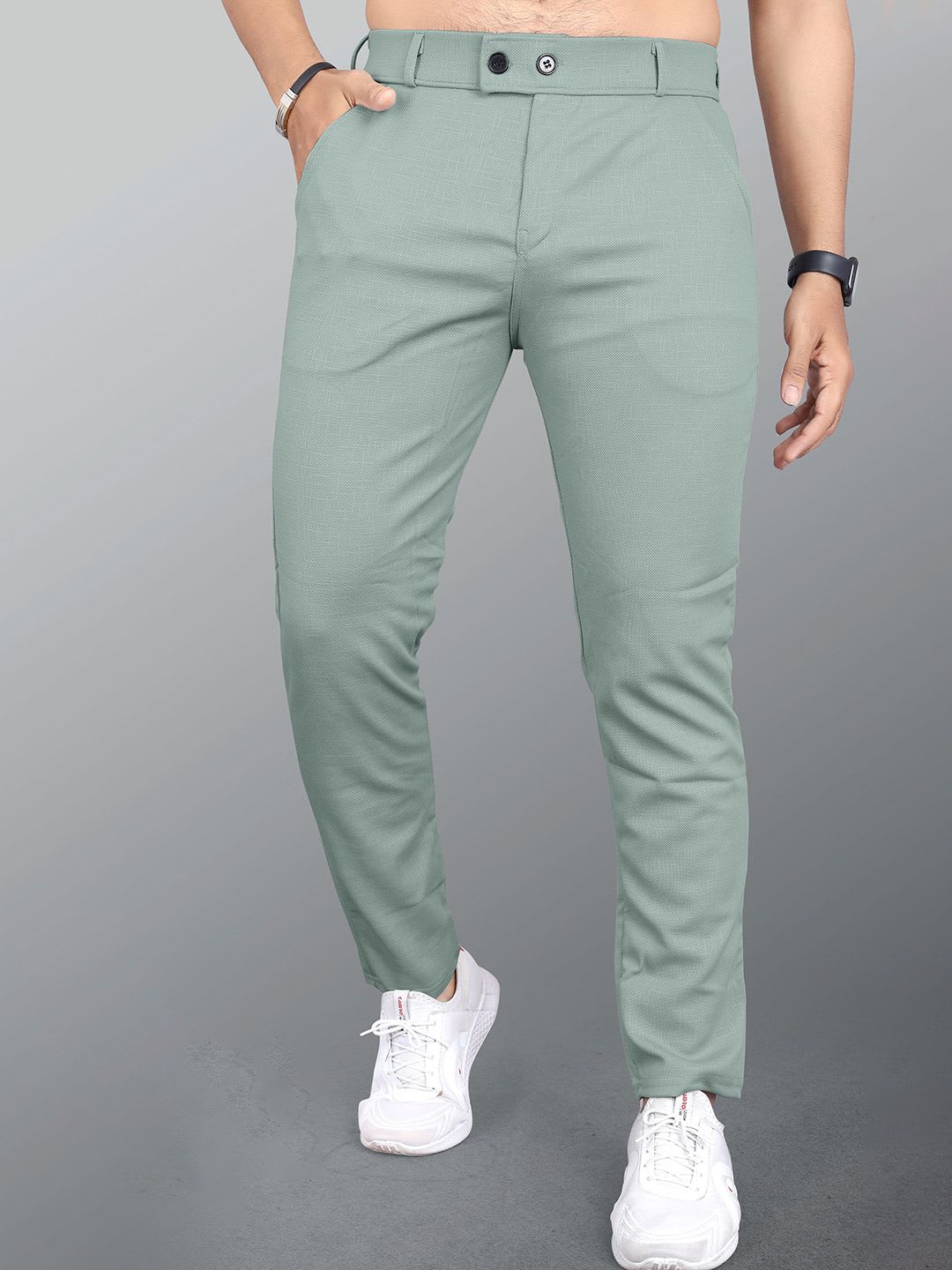 INDICLUB Men Relaxed Formal Trousers - default view