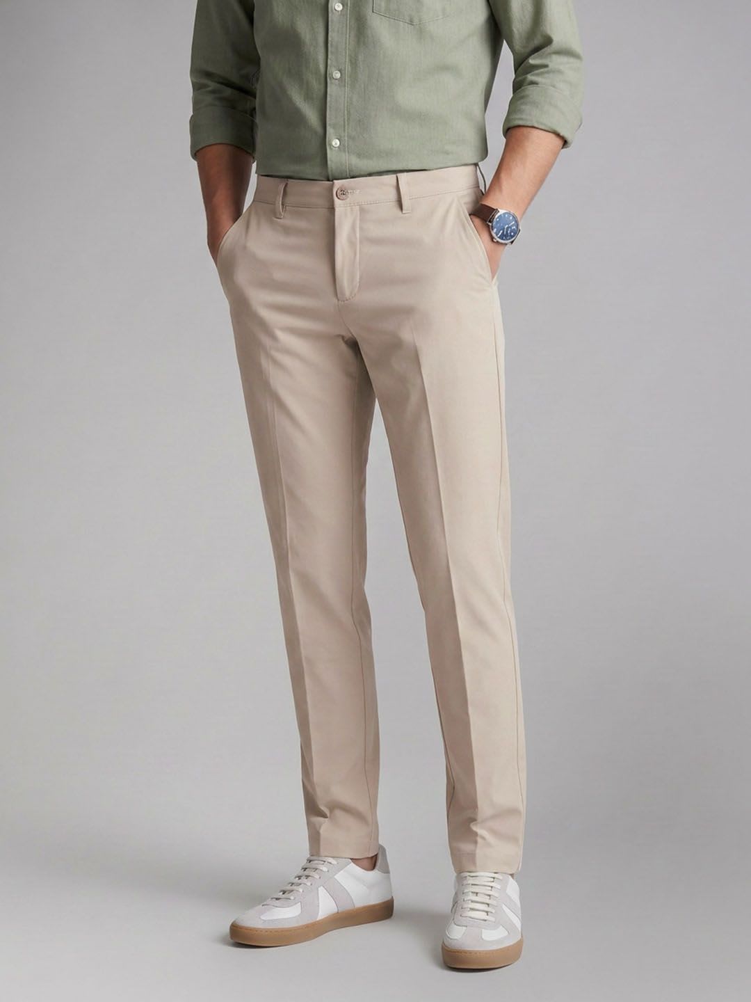 Louis Philippe Ath.Work Men Tapered Fit Trousers - default view