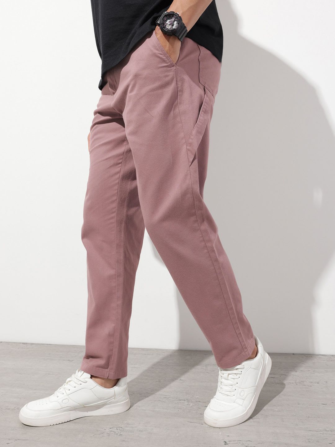 Roadster The Roadster Life Co. Men Relaxed Fit Pure Cotton Chinos Trousers - default view
