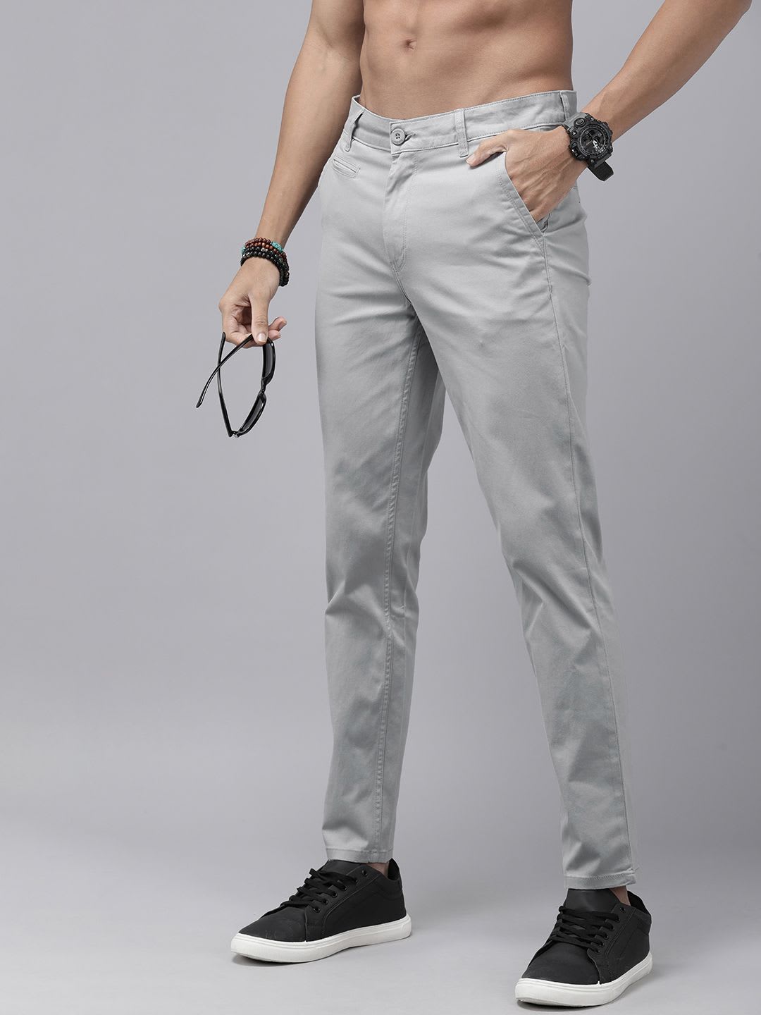 Roadster Men Budford Satin Stretch Chinos - default view