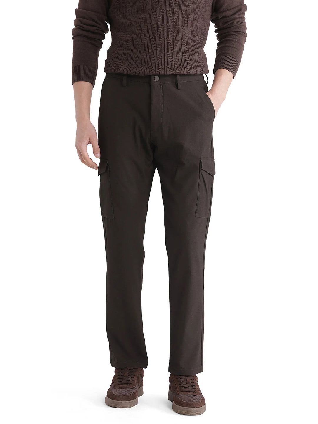 RARE RABBIT Men Brown Regular Fit Plain Trouser - default view