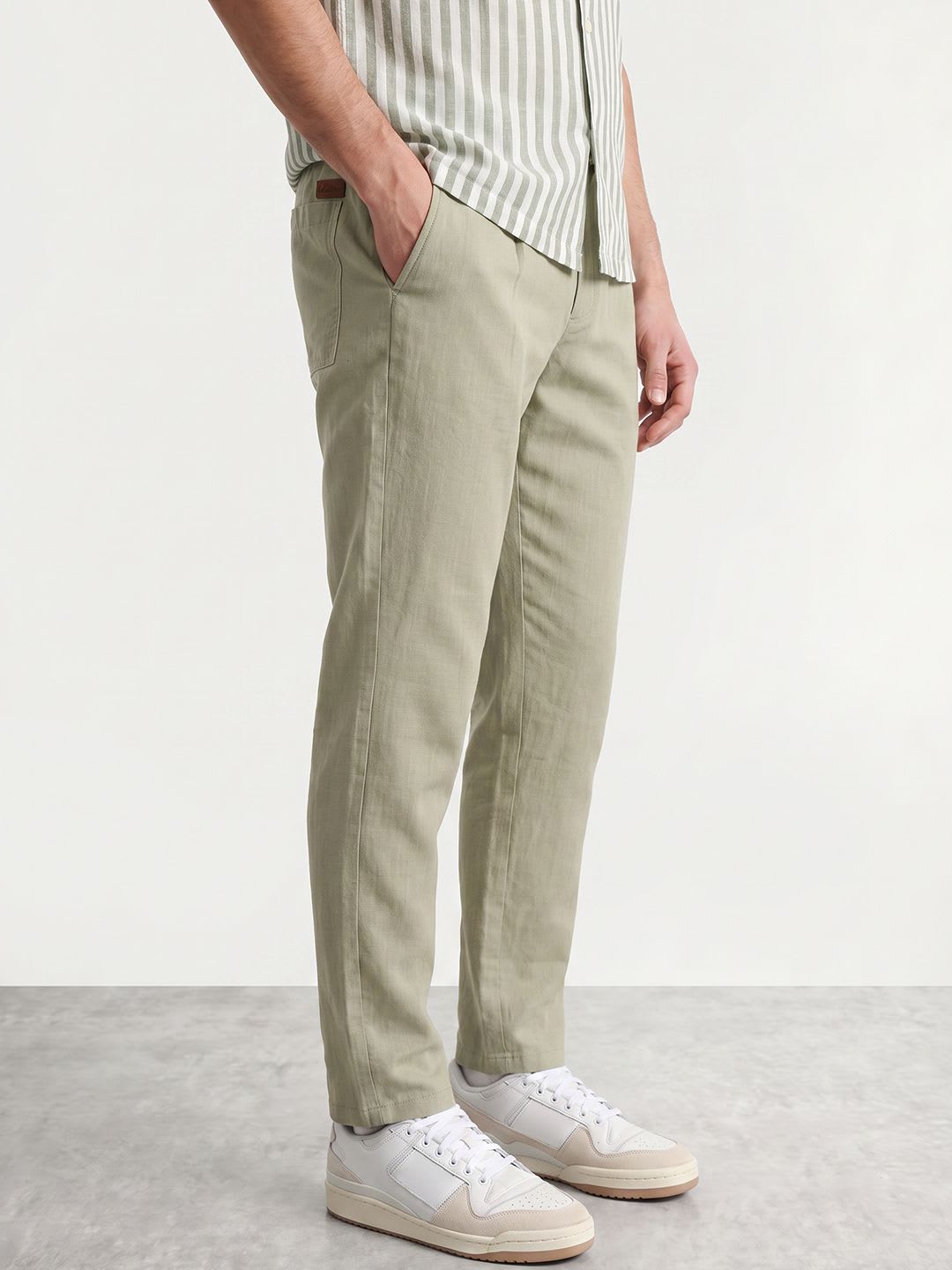 Mast & Harbour Men Cotton Linen Trousers - default view