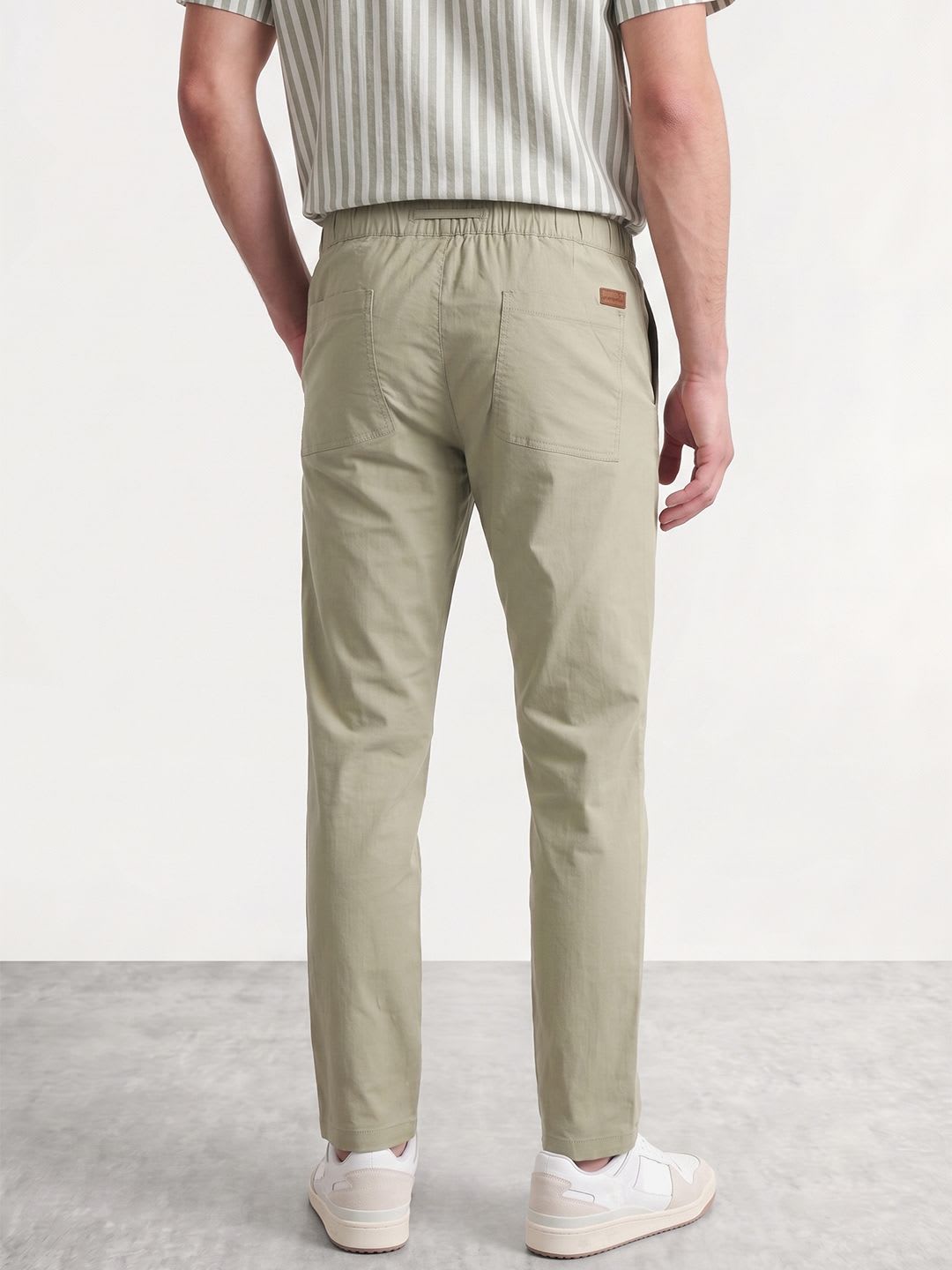 Mast & Harbour Men Cotton Linen Trousers - back view
