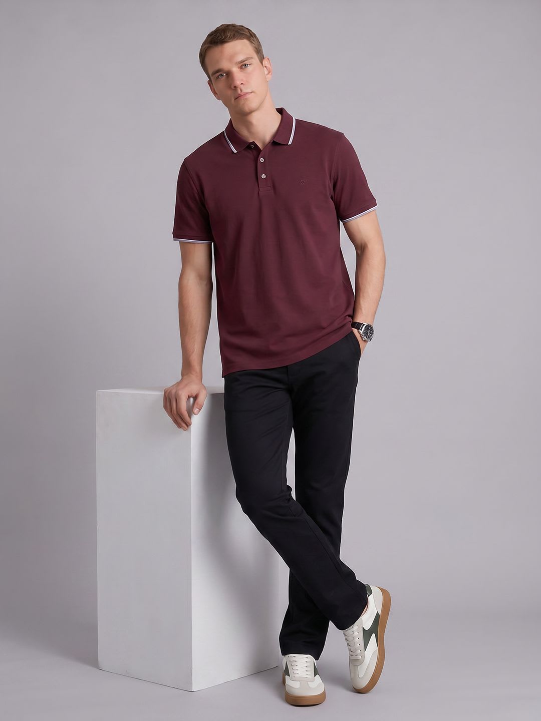 Blackberrys Men Slim Fit Chinos Trousers - back view
