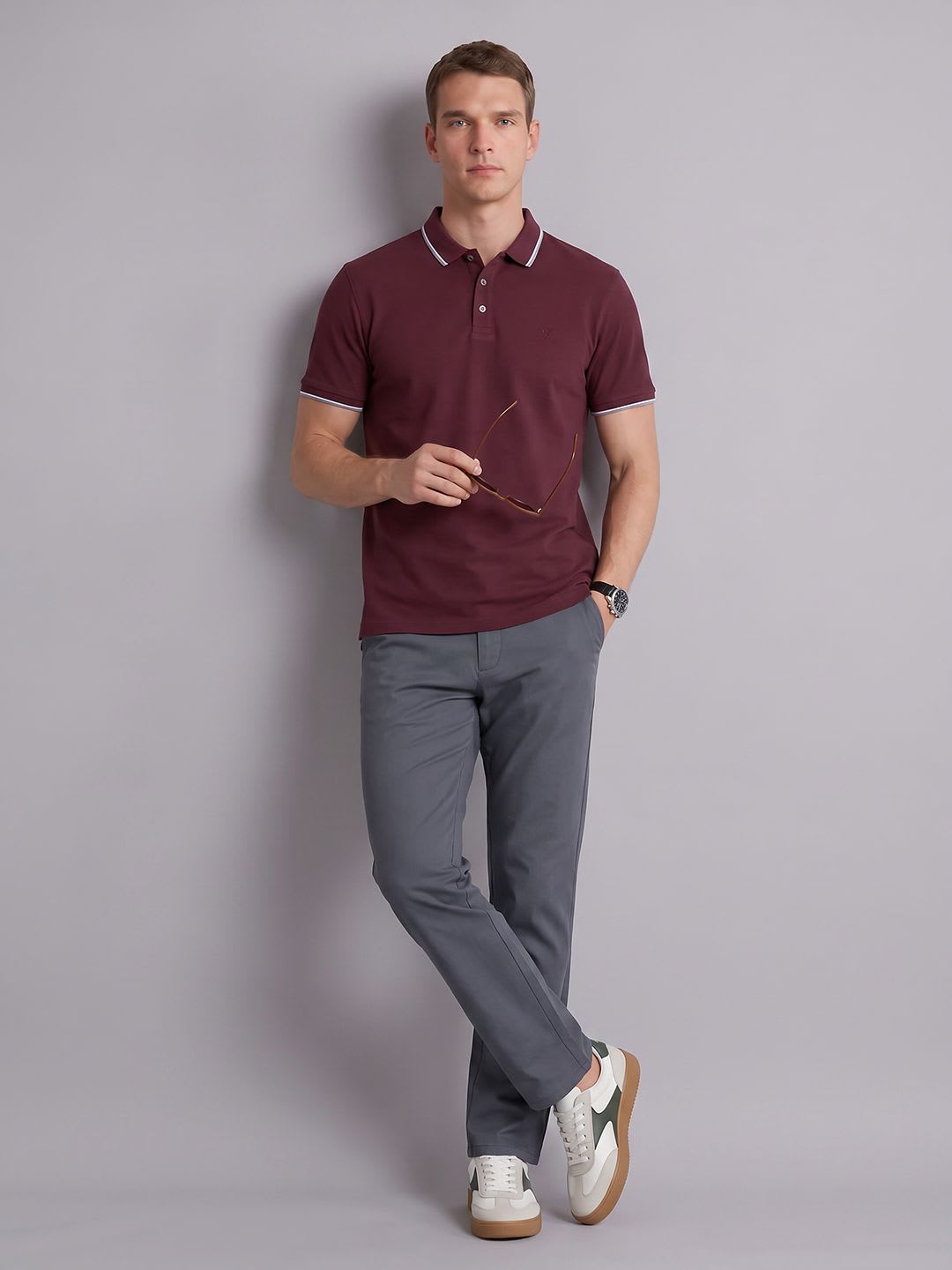 Blackberrys Men Slim Fit Chinos Trousers - back view