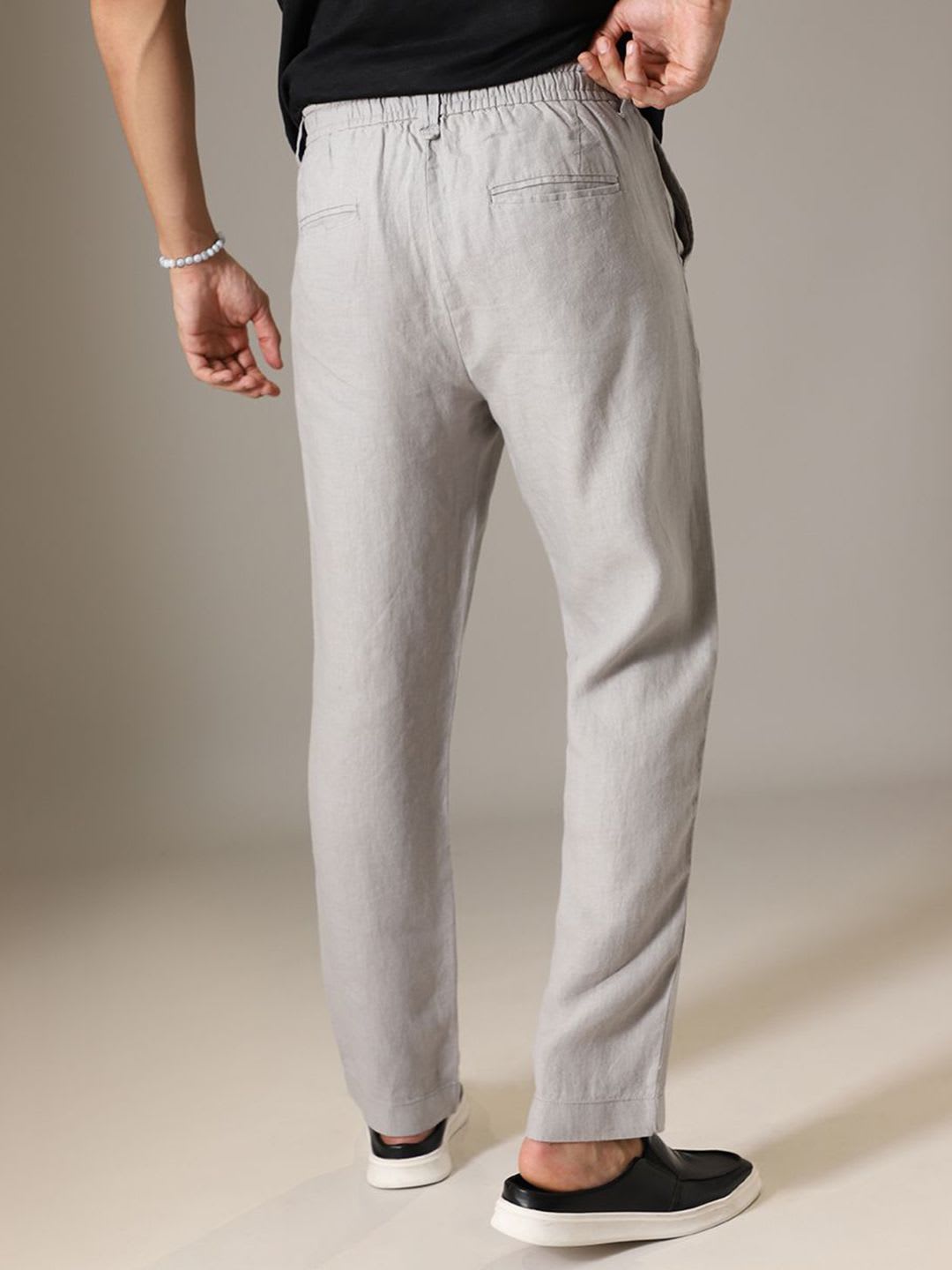 Banana Club Men Relaxed Solid Trousers - back view