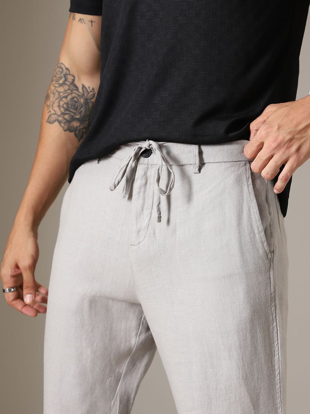 Banana Club Men Relaxed Solid Trousers - left view