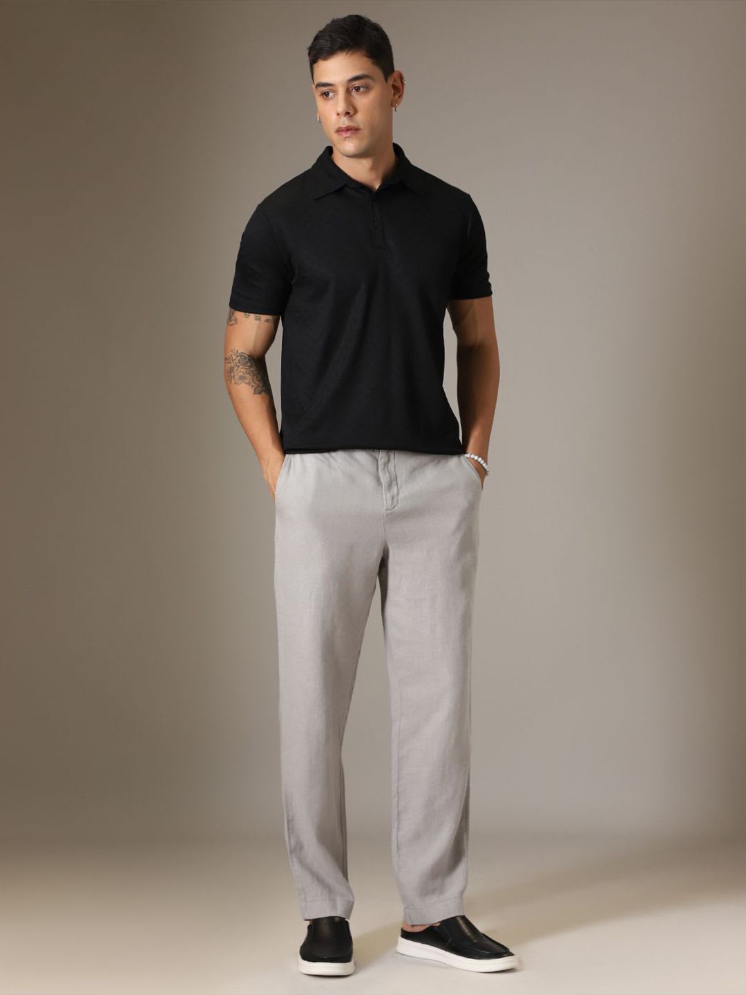 Banana Club Men Relaxed Solid Trousers - right view