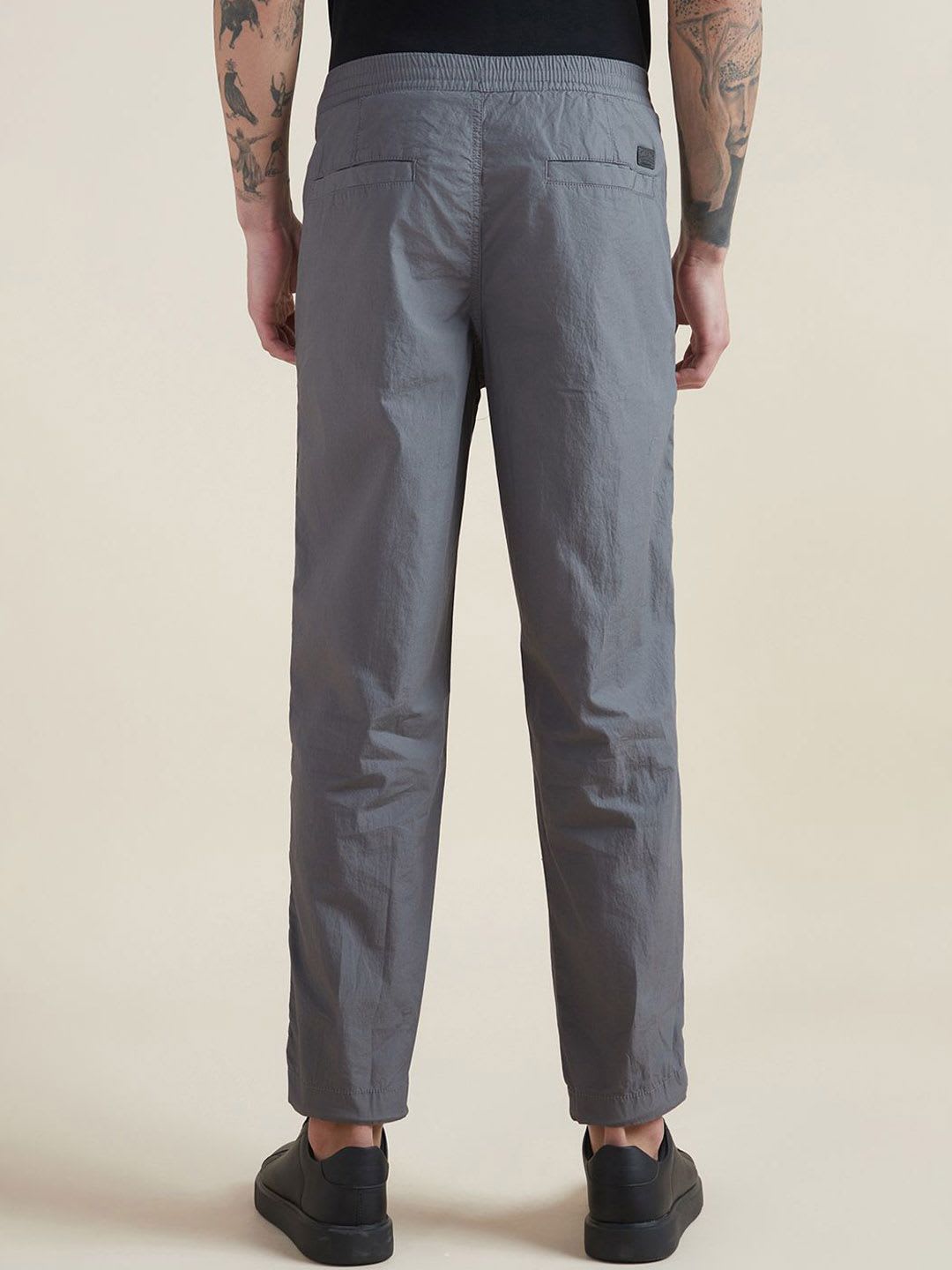 Allen Solly Men Regular Fit Mid-Rise Pure Cotton Trouser - back view