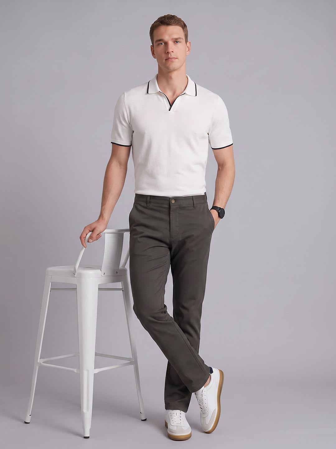 Blackberrys Men Slim Fit Chinos Trousers - back view