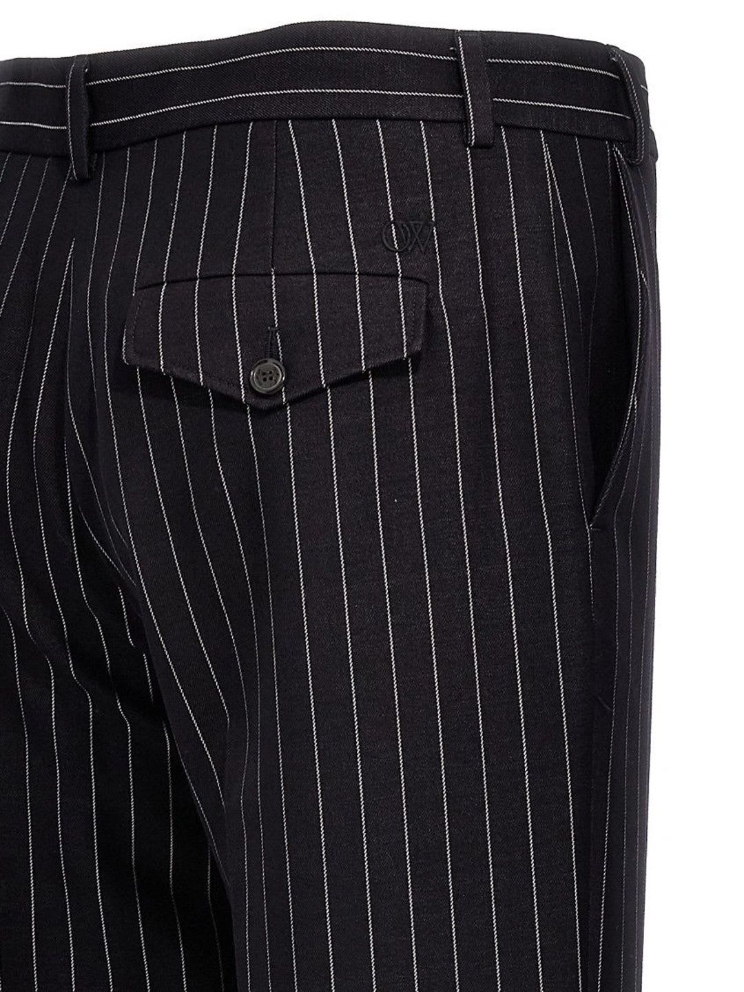 Off-White Navy Blue Straight Pants - left view
