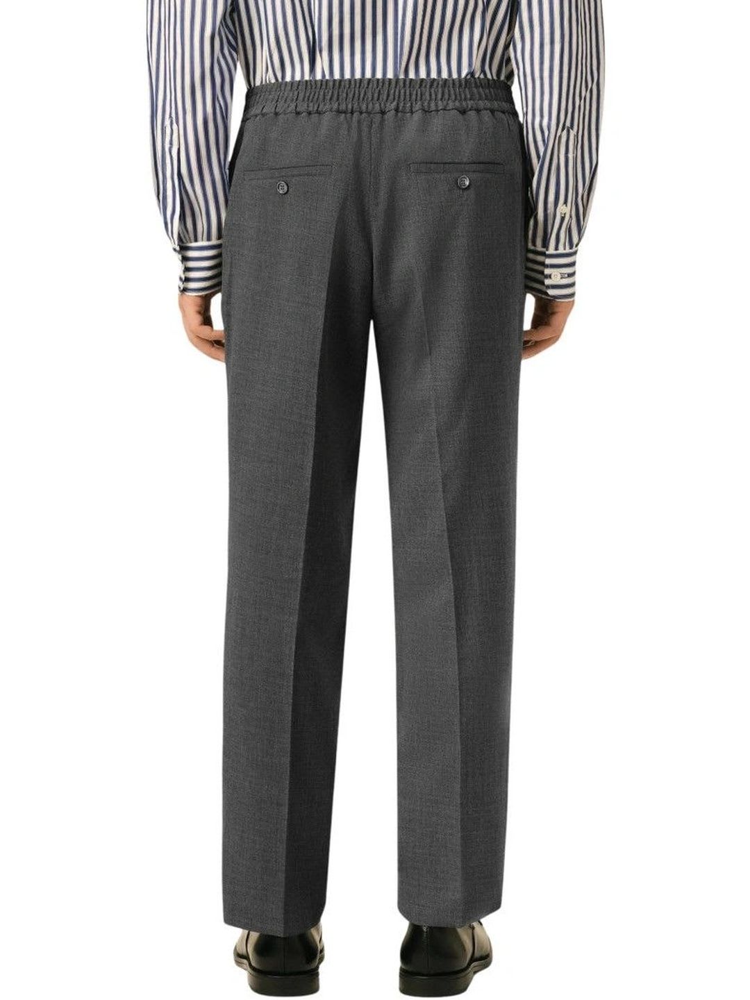 Ami Paris Grey Straight Elasticated Trousers - back view