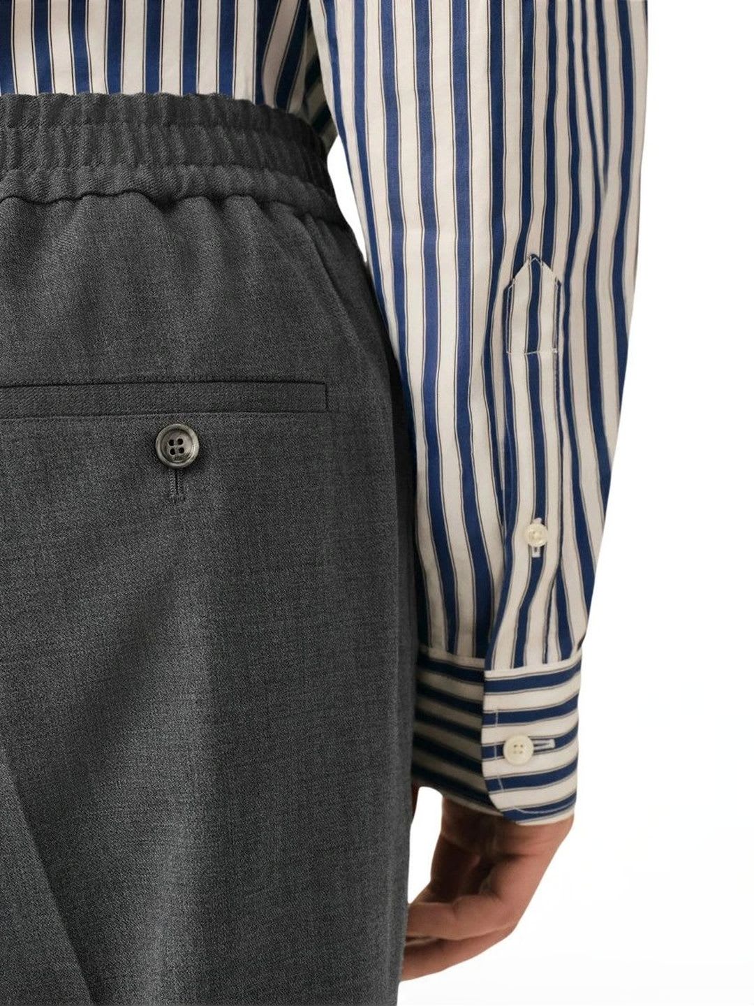 Ami Paris Grey Straight Elasticated Trousers - left view