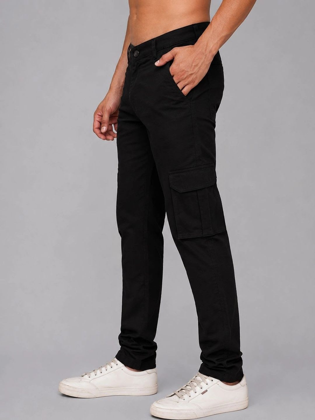 Roadster Men Relaxed Tapered Fit Easy Wash Cargos Trousers - right view