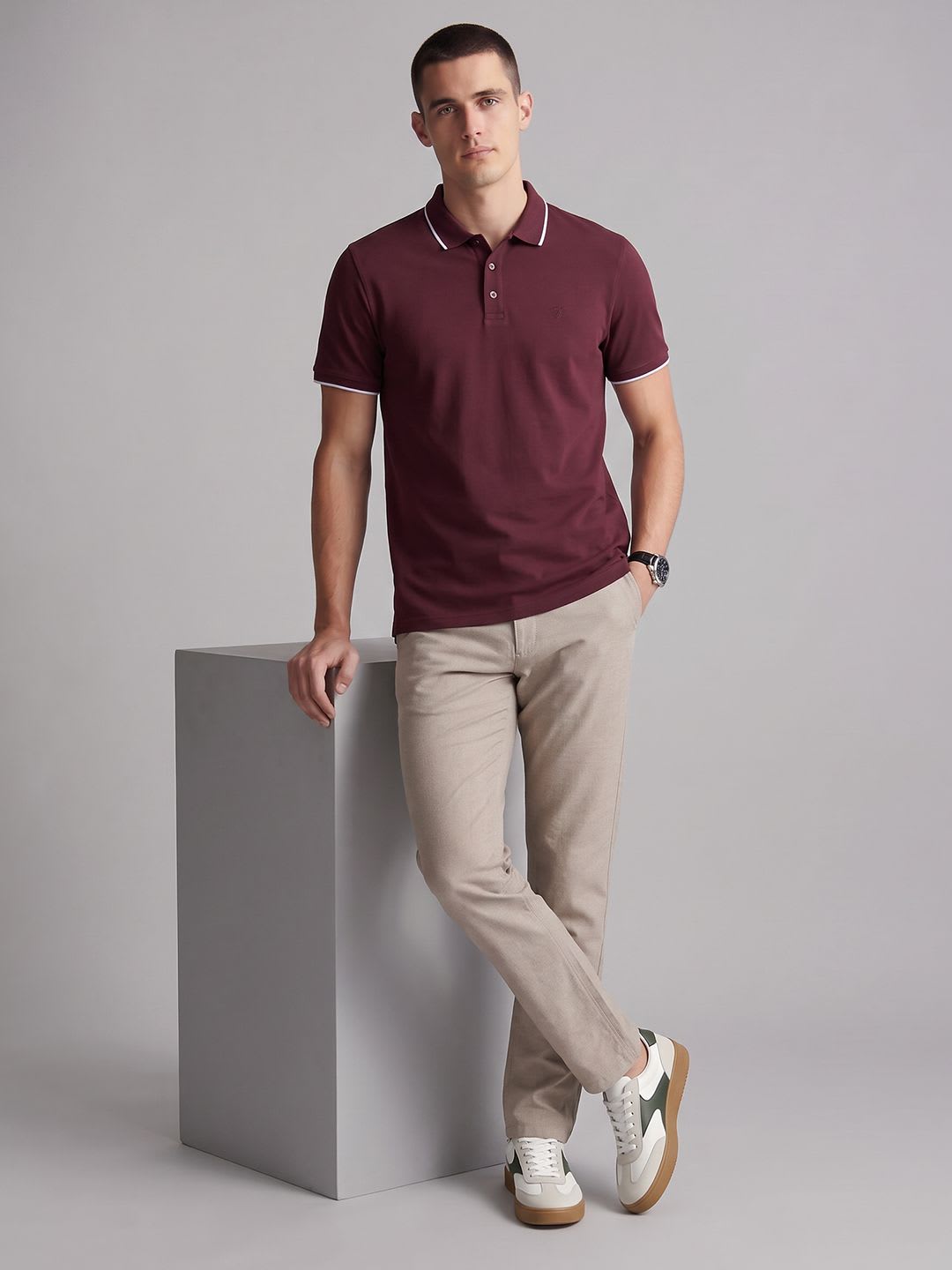 Louis Philippe Sport Men Slim Fit Chinos Trousers - back view