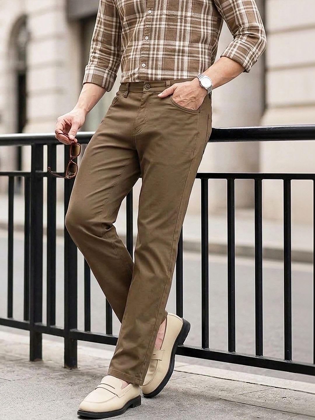 Thomas Scott Men Smart Slim Fit Chinos Trousers - default view