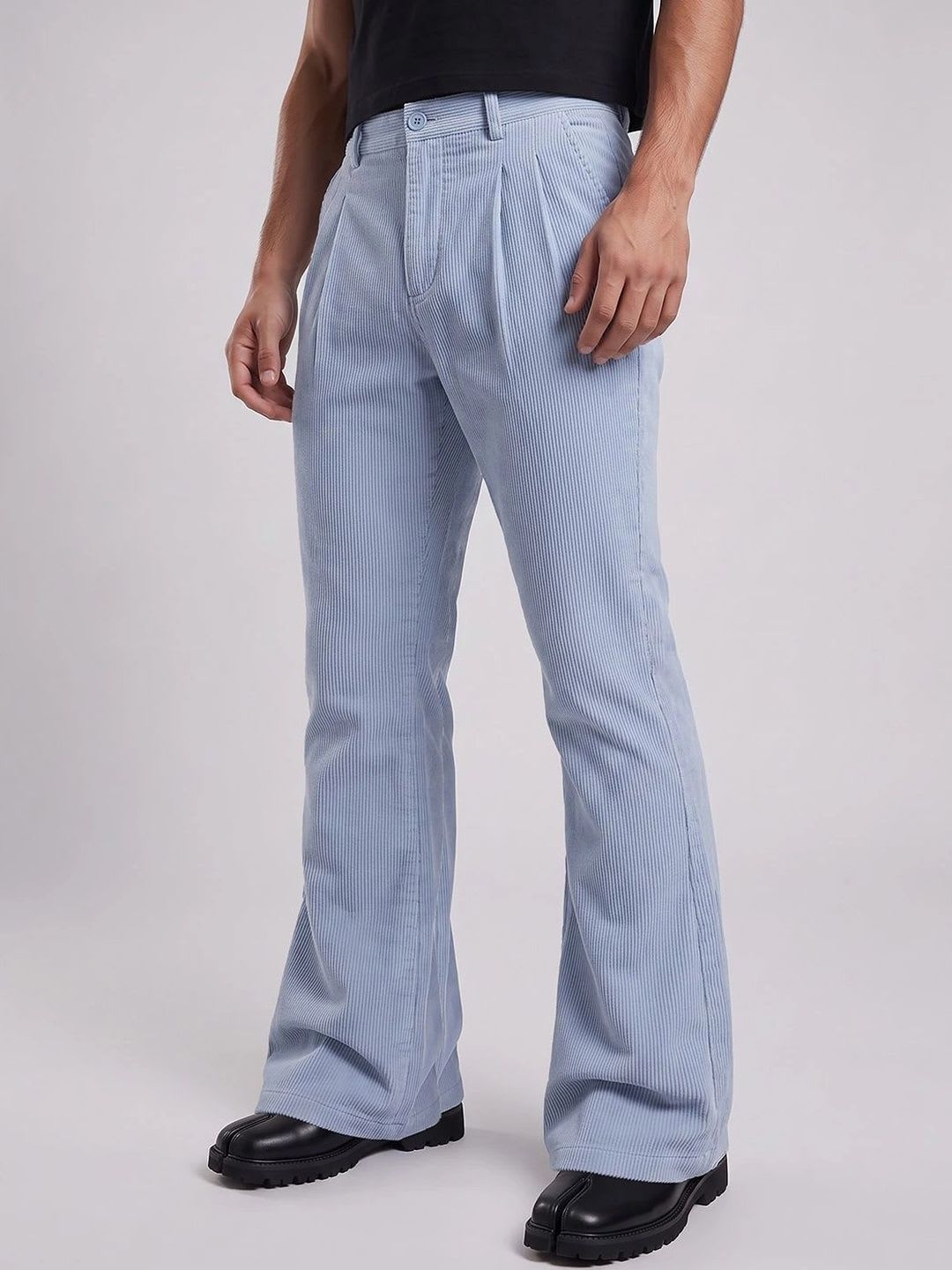 FUGAZEE Men Relaxed High-Rise Pleated Trousers - back view