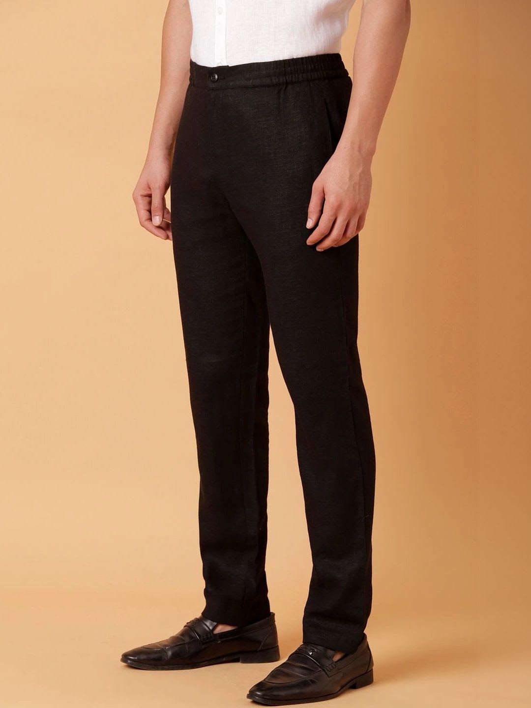 Linen Club Men Easy Wash Trousers - back view