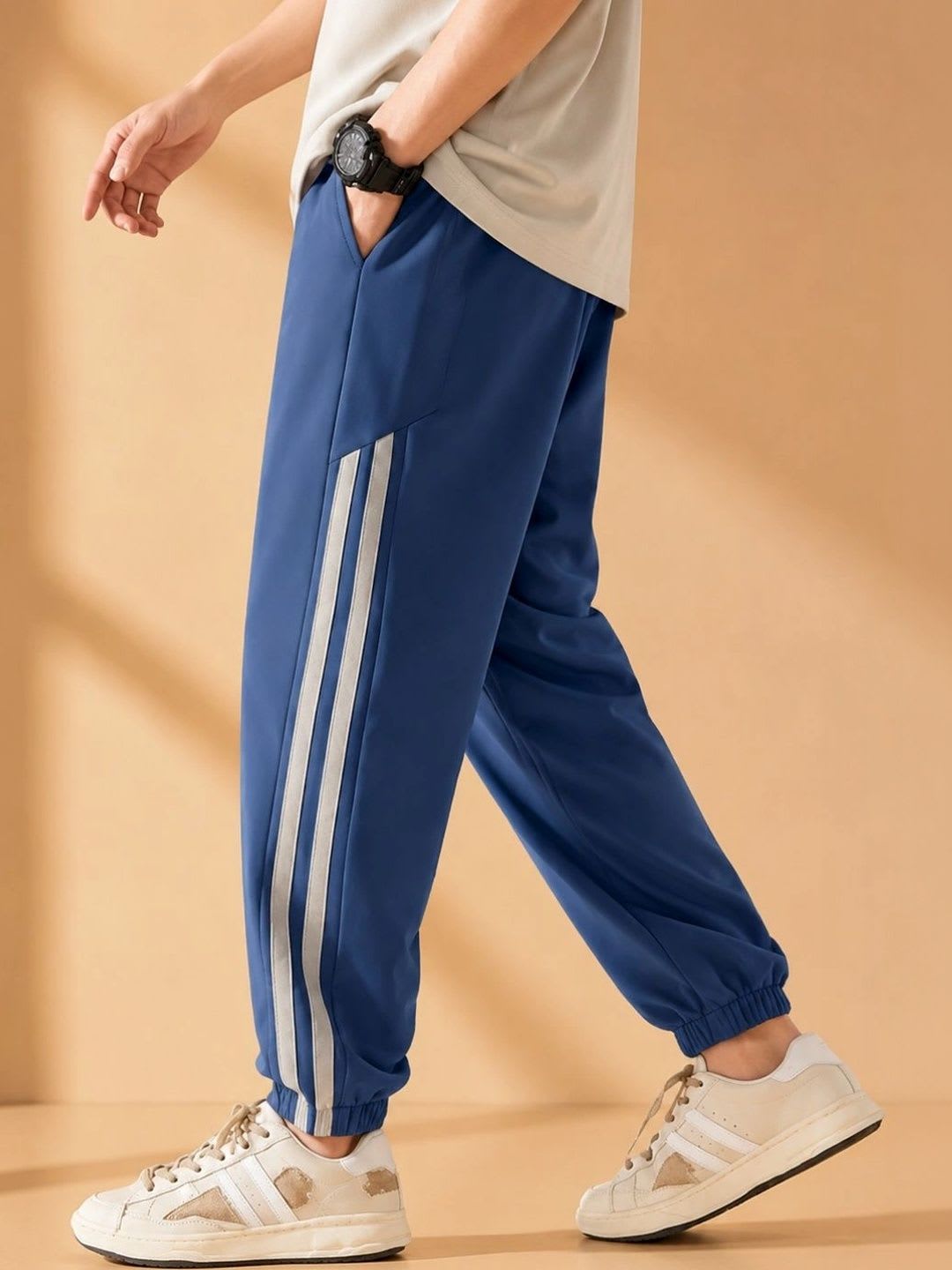 HERE&NOW Men Relaxed Easy Wash Trousers - back view