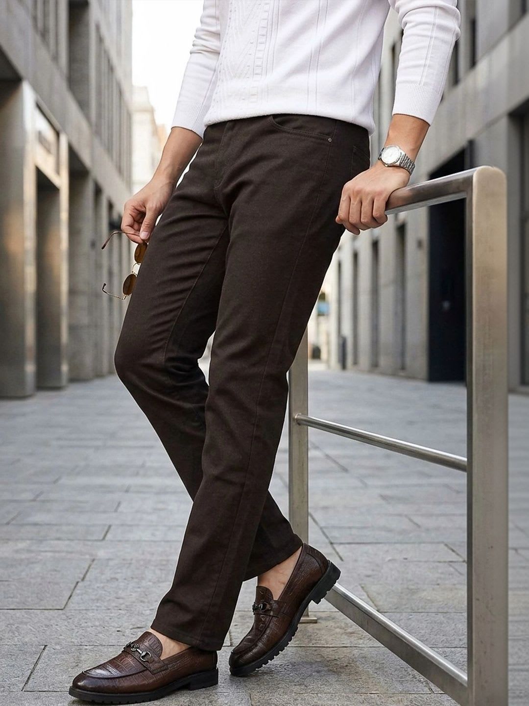 Thomas Scott Men Smart Straight Fit Trousers - default view