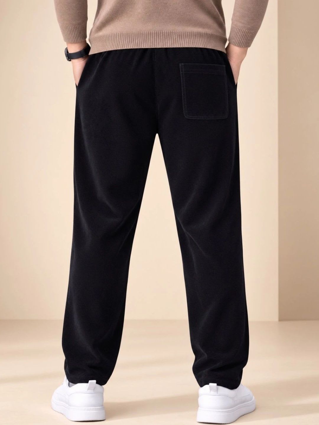 HERE&NOW Men Relaxed Easy Wash Trousers - right view