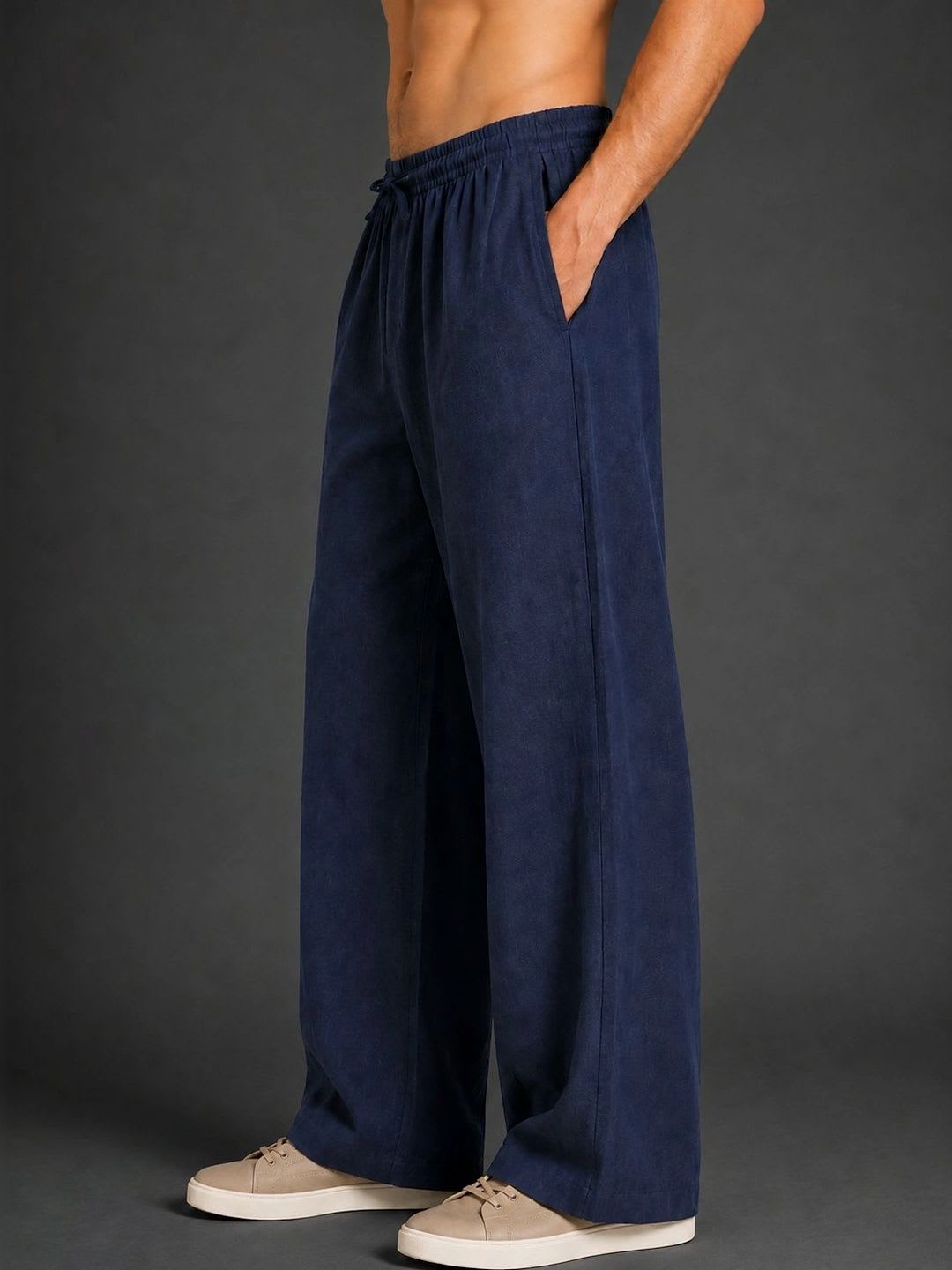 Jompers Men Relaxed Straight Leg Easy Wash Trousers - back view