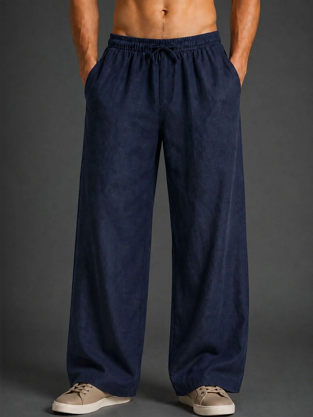 Jompers Men Relaxed Straight Leg Easy Wash Trousers - left view