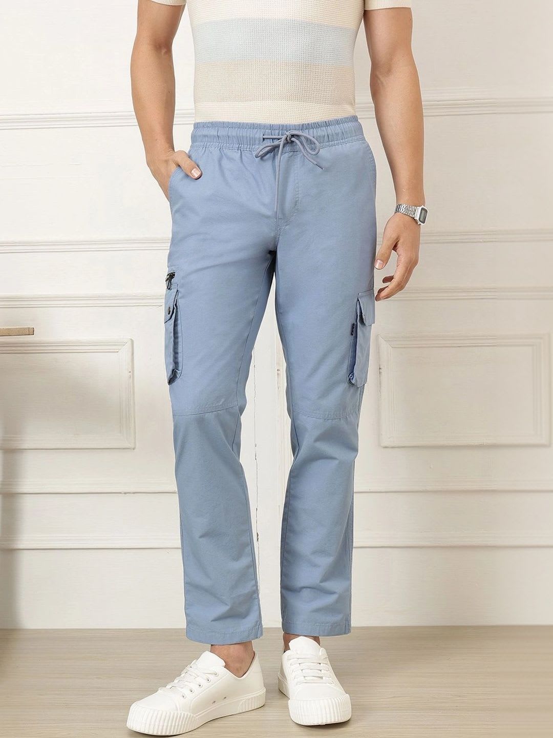 Thomas Scott Men Smart Straight Fit Cargos Trousers - default view