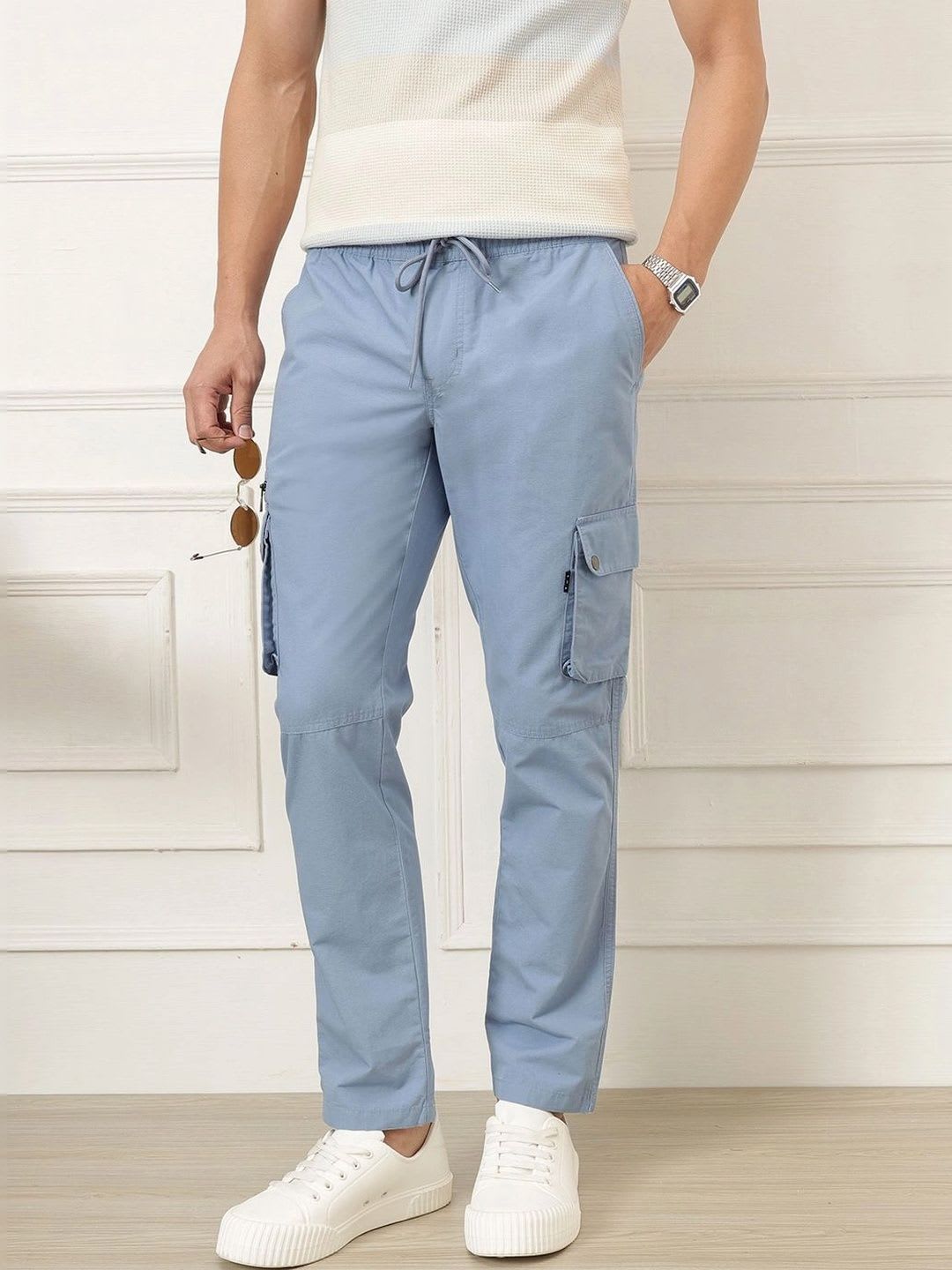 Thomas Scott Men Smart Straight Fit Cargos Trousers - right view