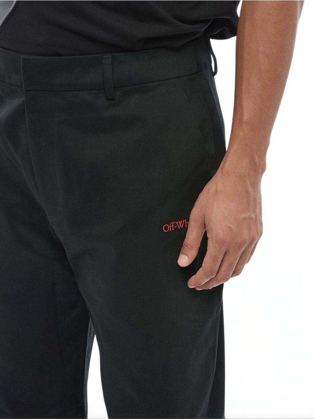 Off-White Black Color Block Trousers - left view