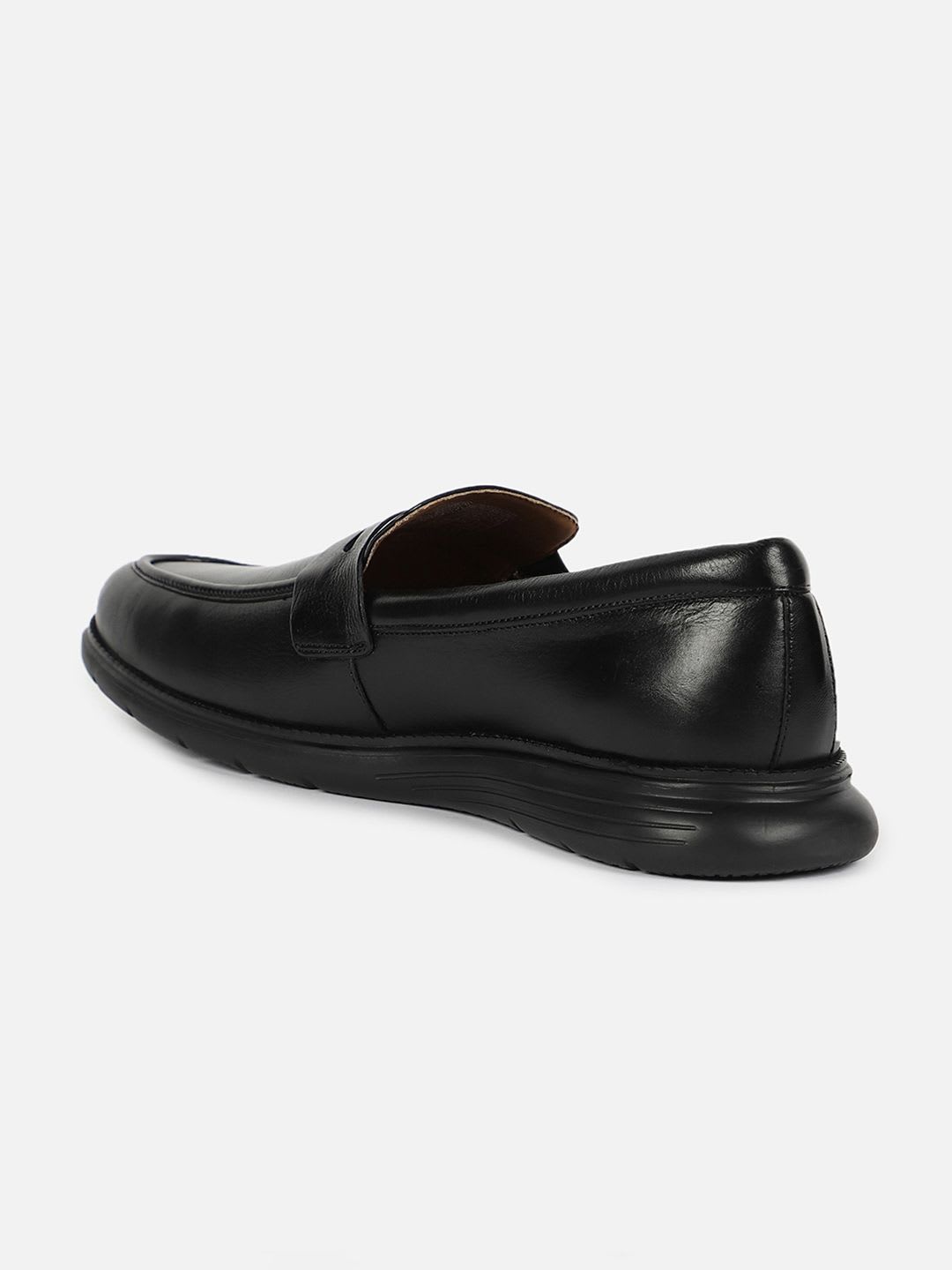 Louis Philippe Men Premium Leather Breathable Light Weight Flat Heel Casual Slip-on Shoes - back view