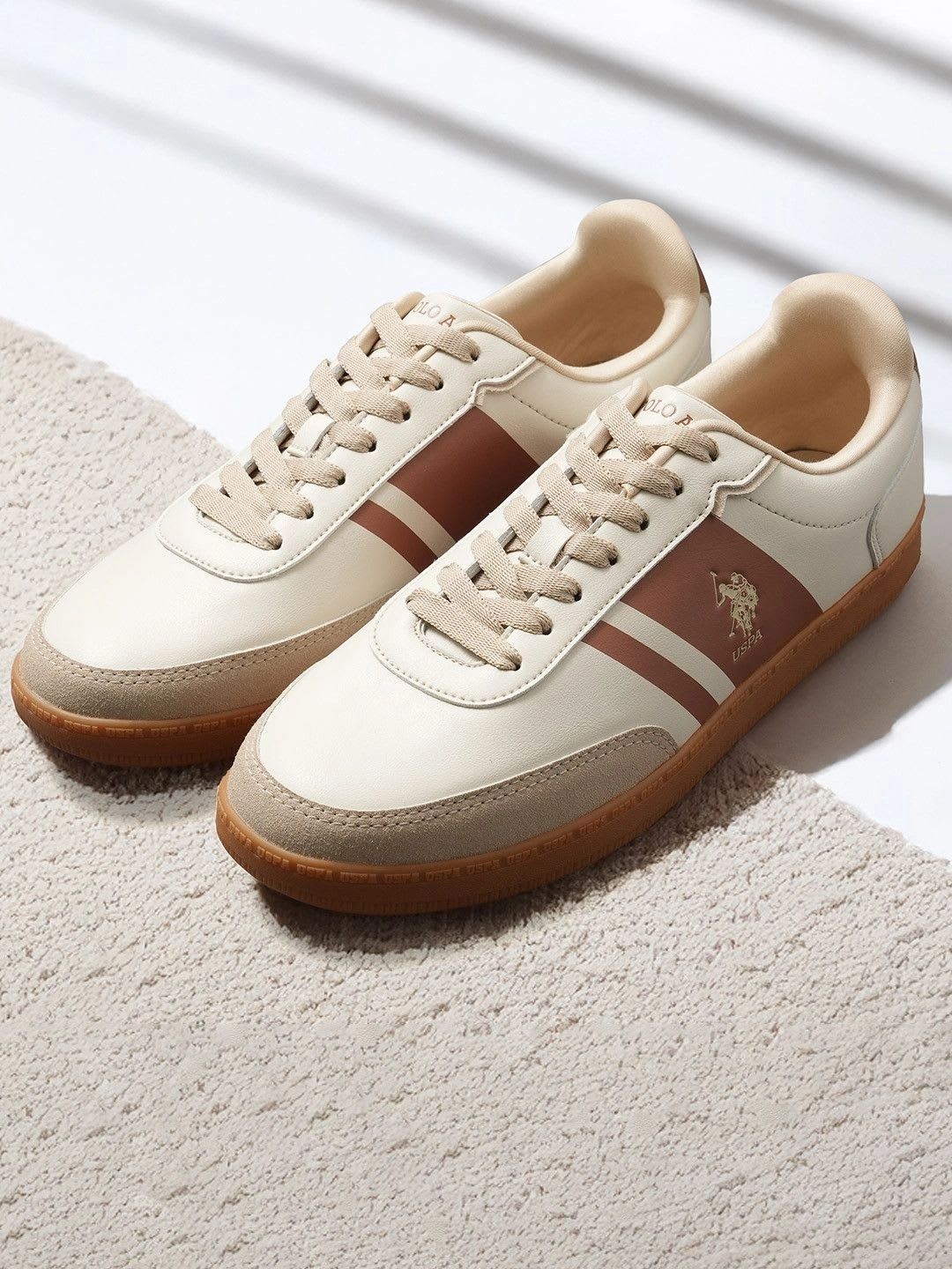 U.S. Polo Assn. Men HILTON 2.0 Beige 50's Rewind Sneakers - default view