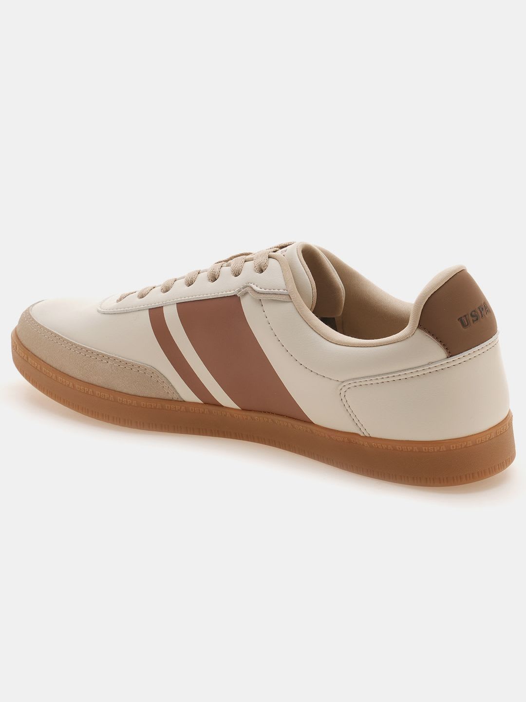 U.S. Polo Assn. Men HILTON 2.0 Beige 50's Rewind Sneakers - back view