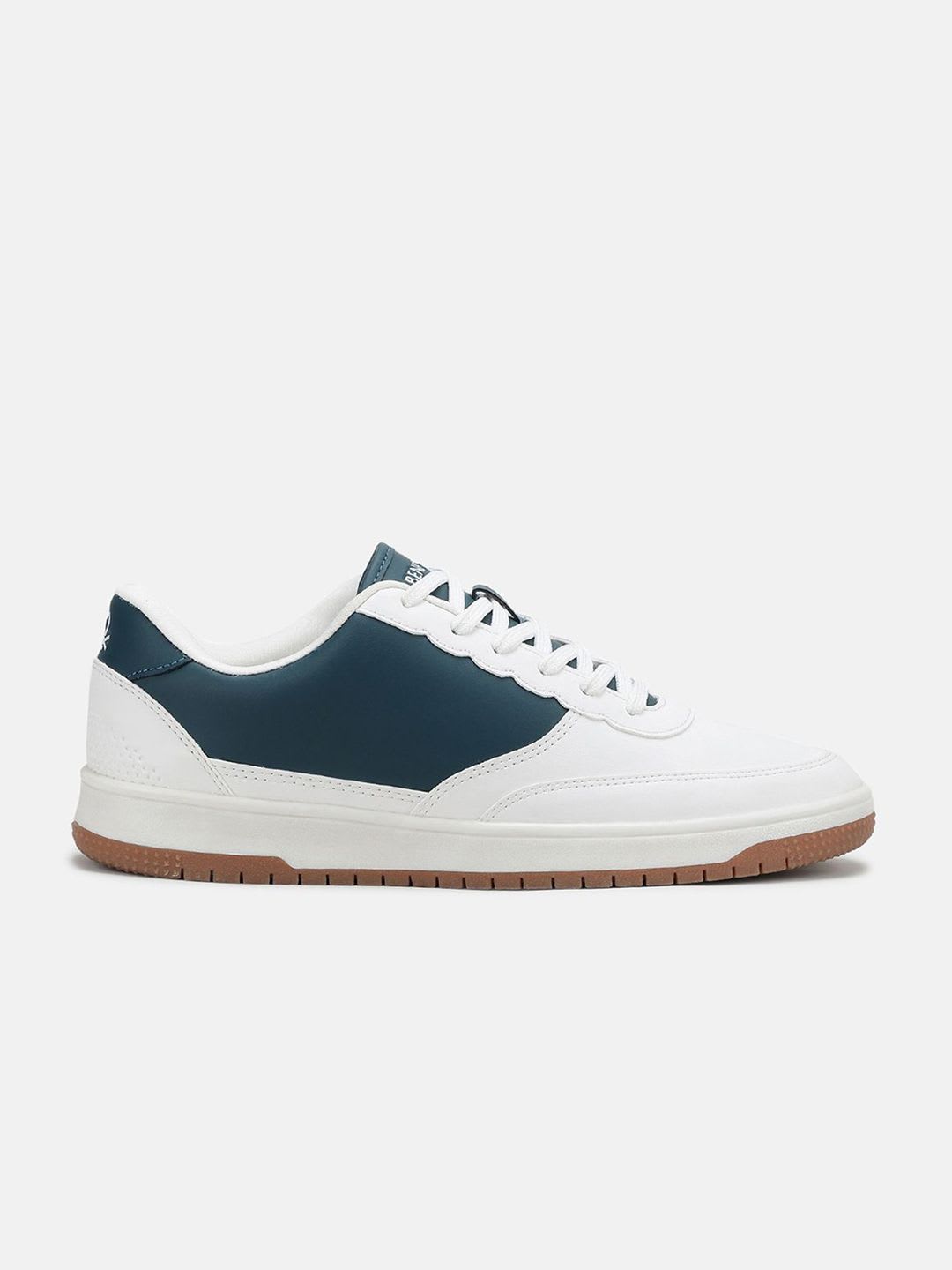 United Colors of Benetton Men Textured PU Sneakers - back view
