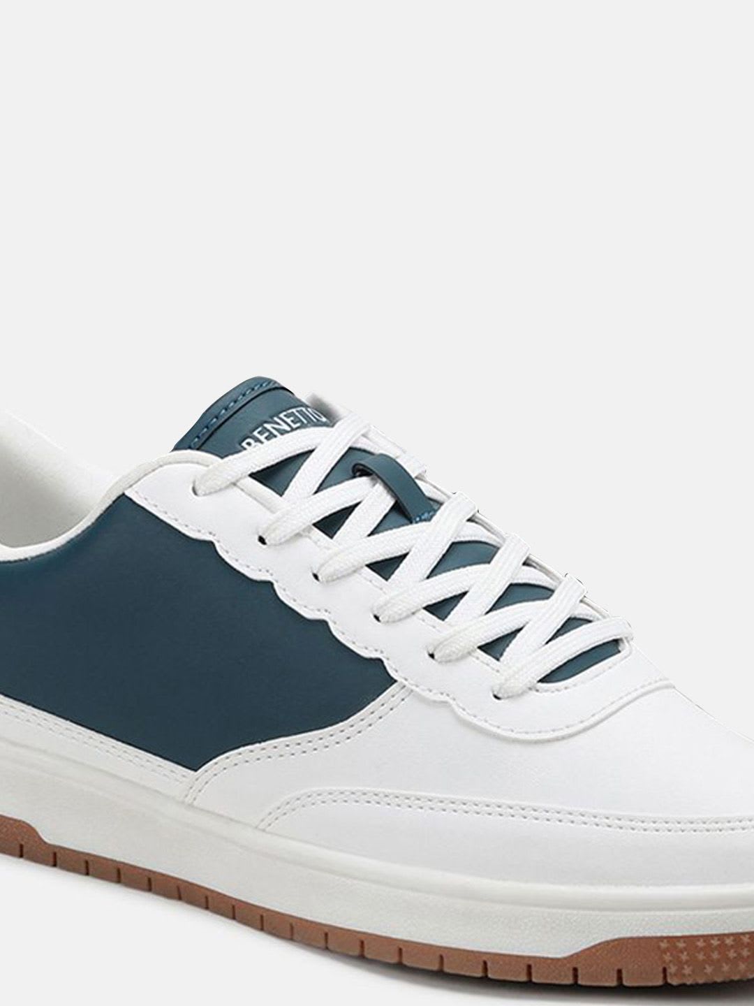 United Colors of Benetton Men Textured PU Sneakers - left view