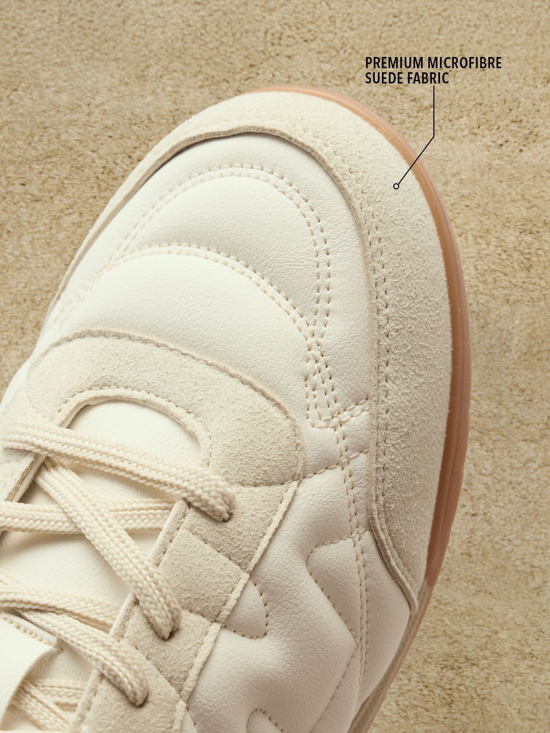 The Souled Store Men Kanso ZE Beige Solid Beige Low Top Sneakers - back view