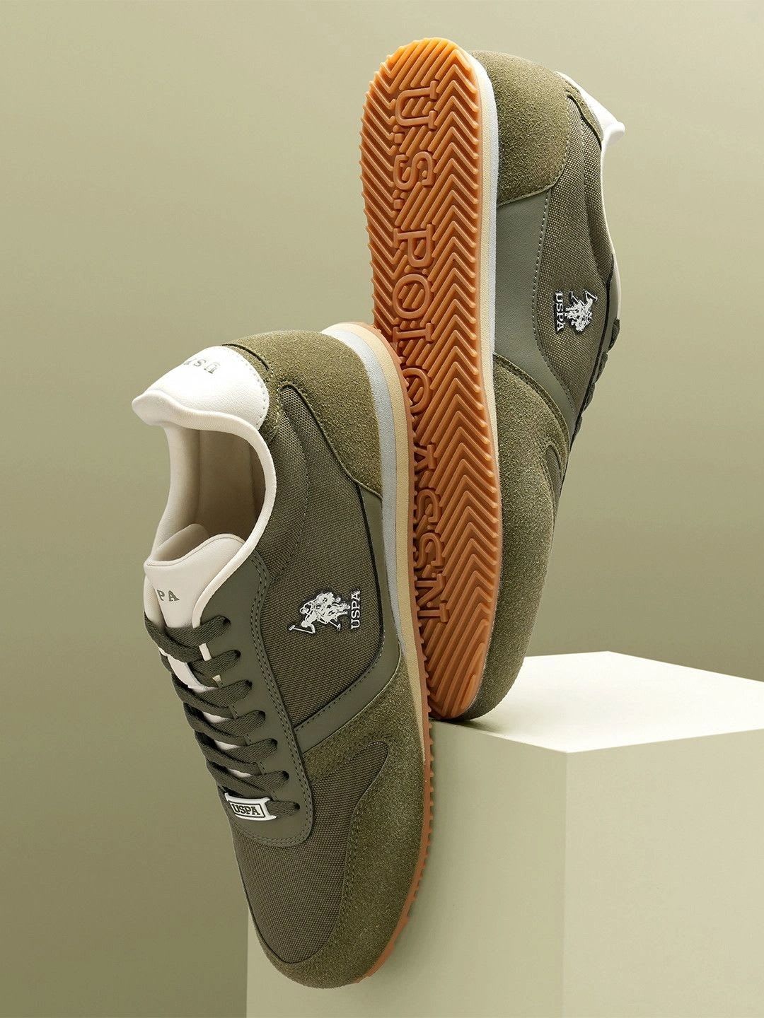 U.S. Polo Assn. Men CLEMT 4.0 Olive Retro Sneakers - default view