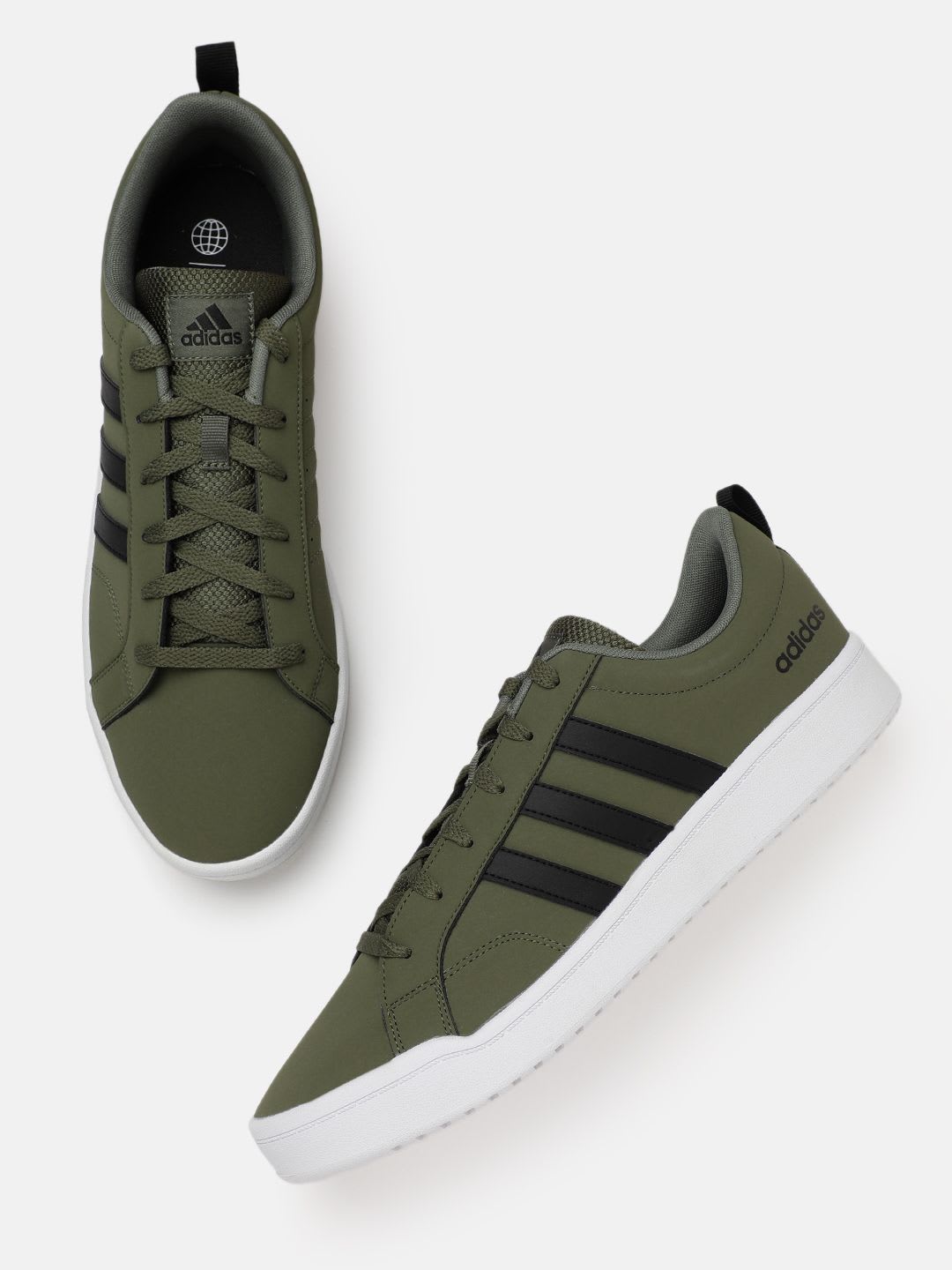 ADIDAS Men Striped Round-Toe VS PACE 2.0 IKD Leather Sneakers - default view