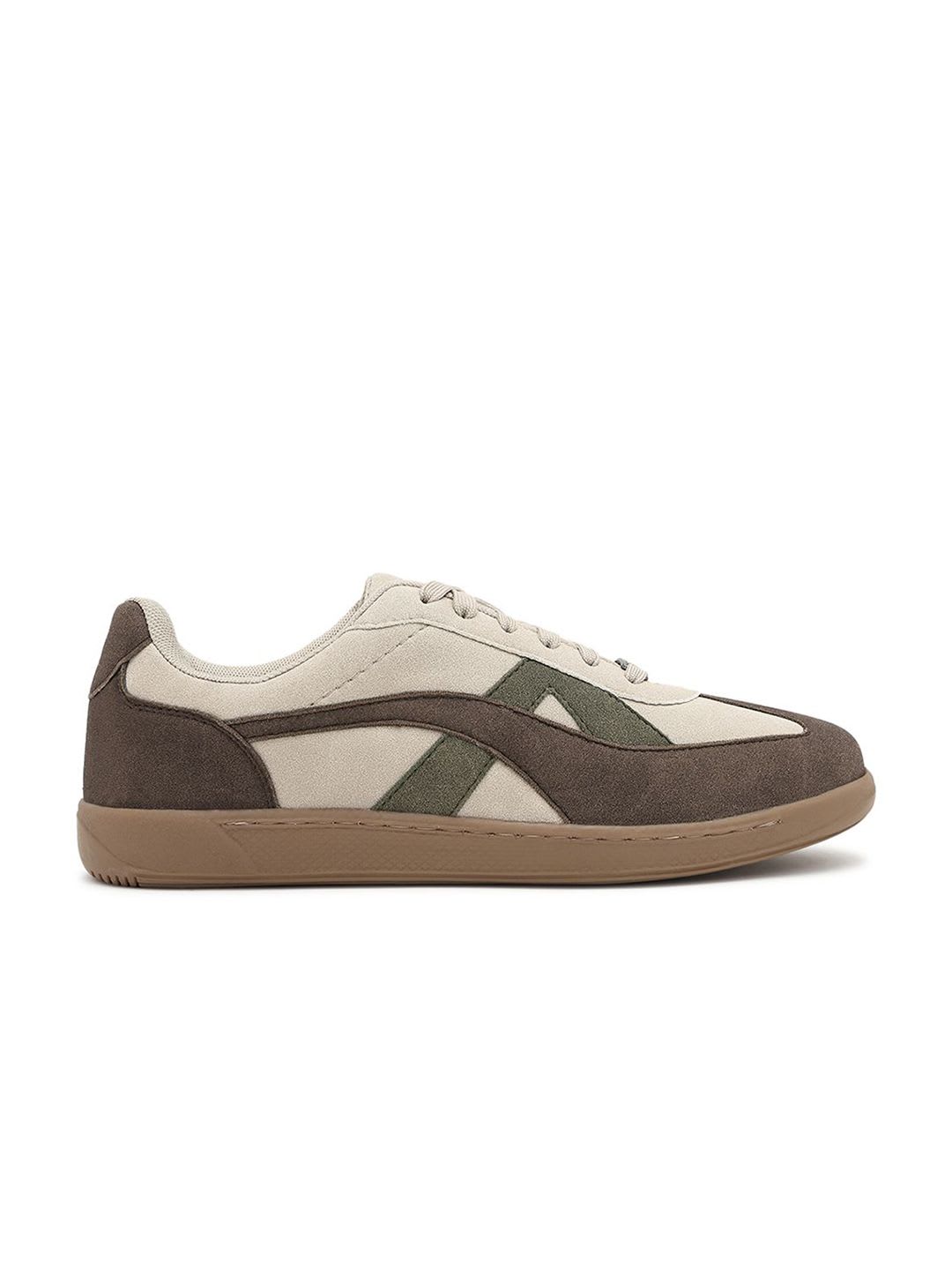 Bewakoof Men Brown Rippers Sienna Color Block Low-Top Sneakers - back view