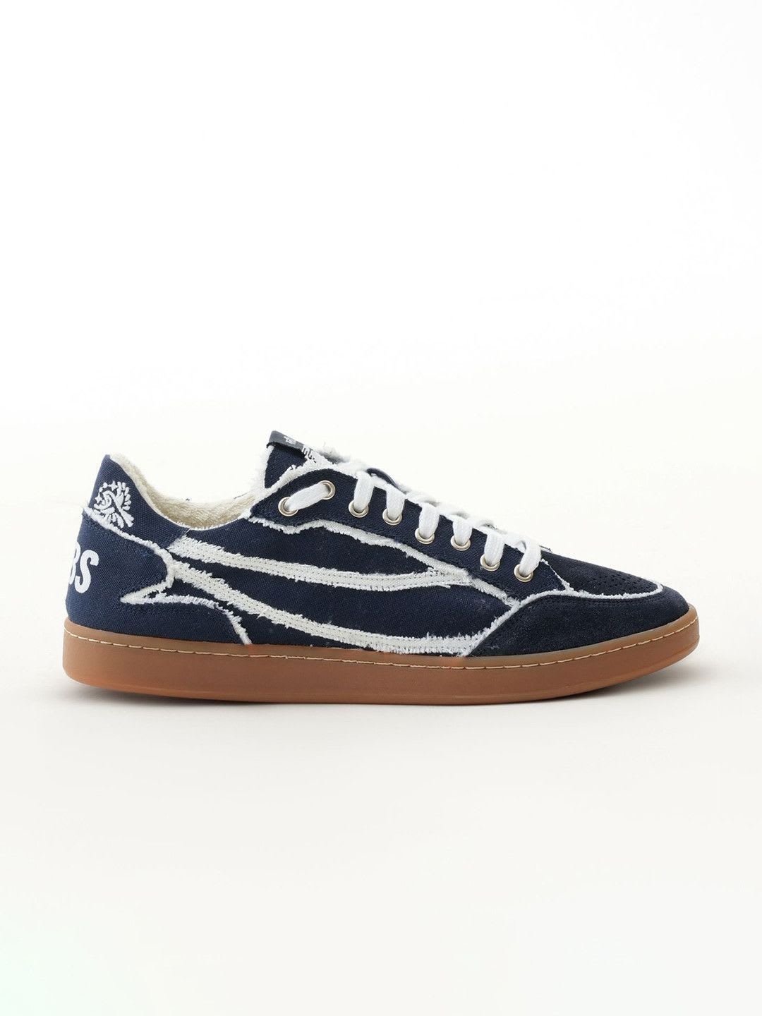 GULLY LABS Men Canvas Leila Navy Indian Casual Shoes - back view