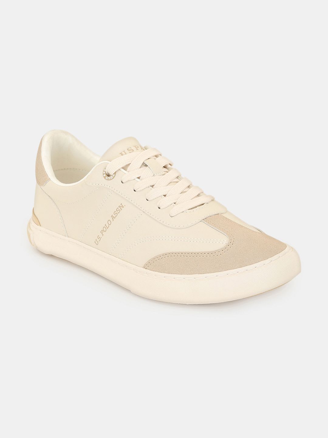 U.S. Polo Assn. Men GIAN 3.0 Beige Retro Sneakers - back view