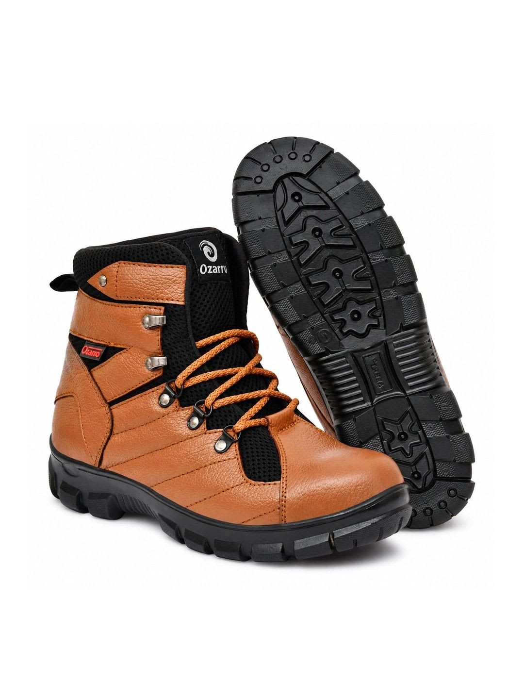 Ozarro Men Leather High-Top Trekking Shoes - left view