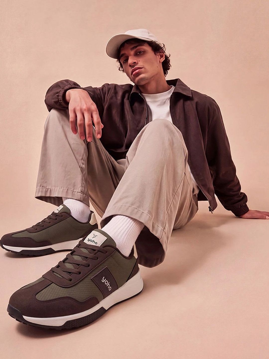 yoho Men Colourblocked PU Sneakers - back view