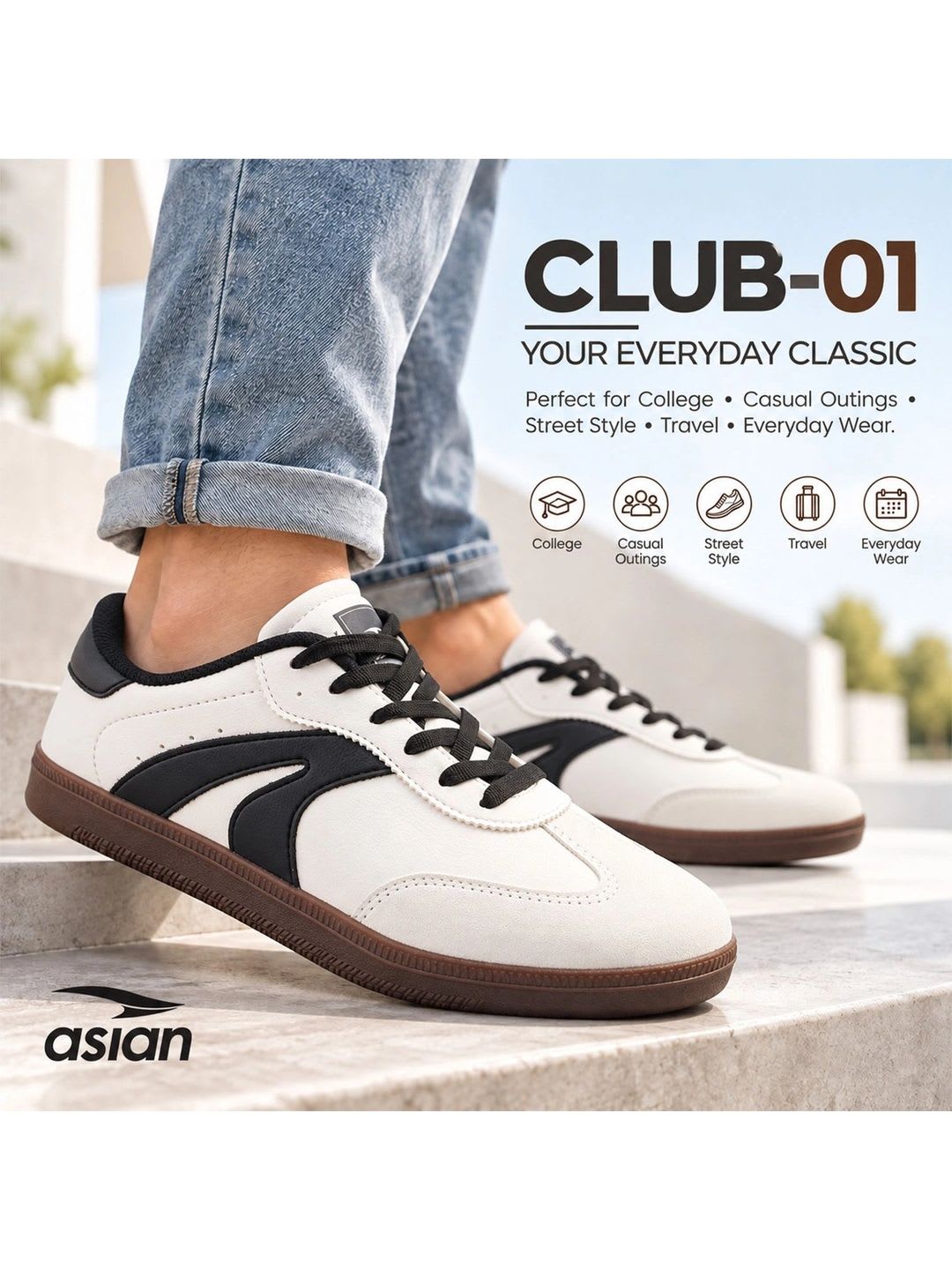 ASIAN Men Colourblocked Sneakers - left view